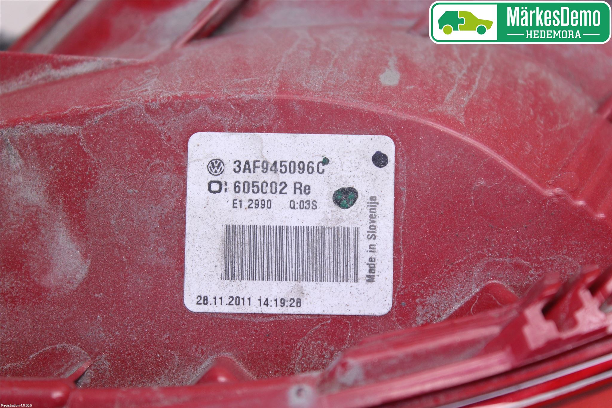 Volkswagen VW PASSAT 11-14 Bakljus Höger