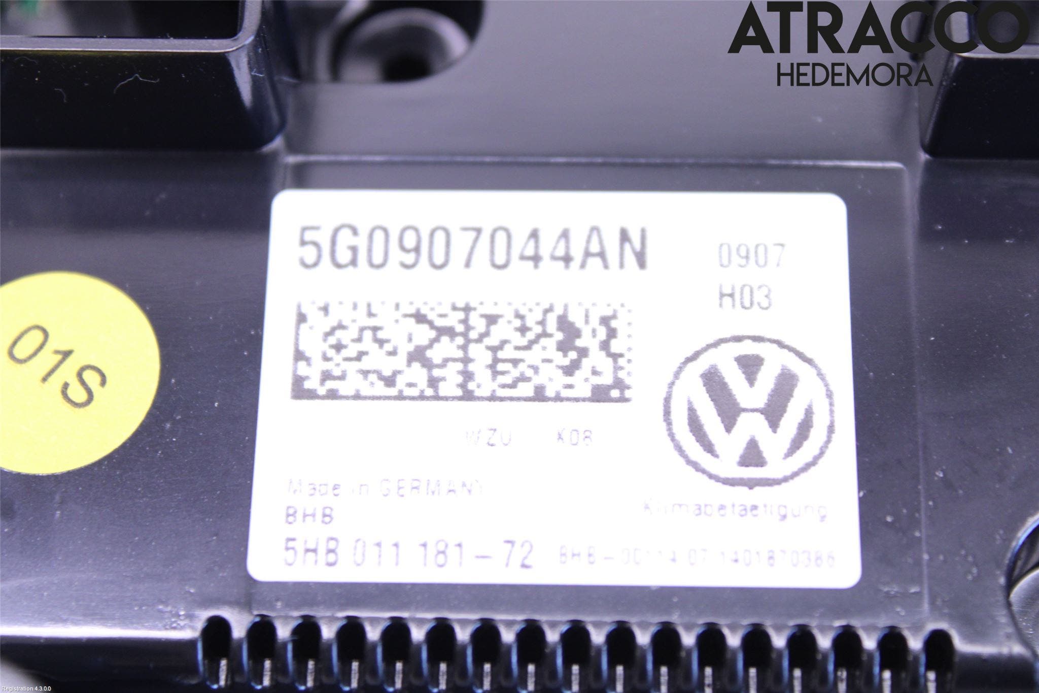 Volkswagen VW GOLF / E-GOLF VII 13-20 Ac Styrenhet Ac Manöveren