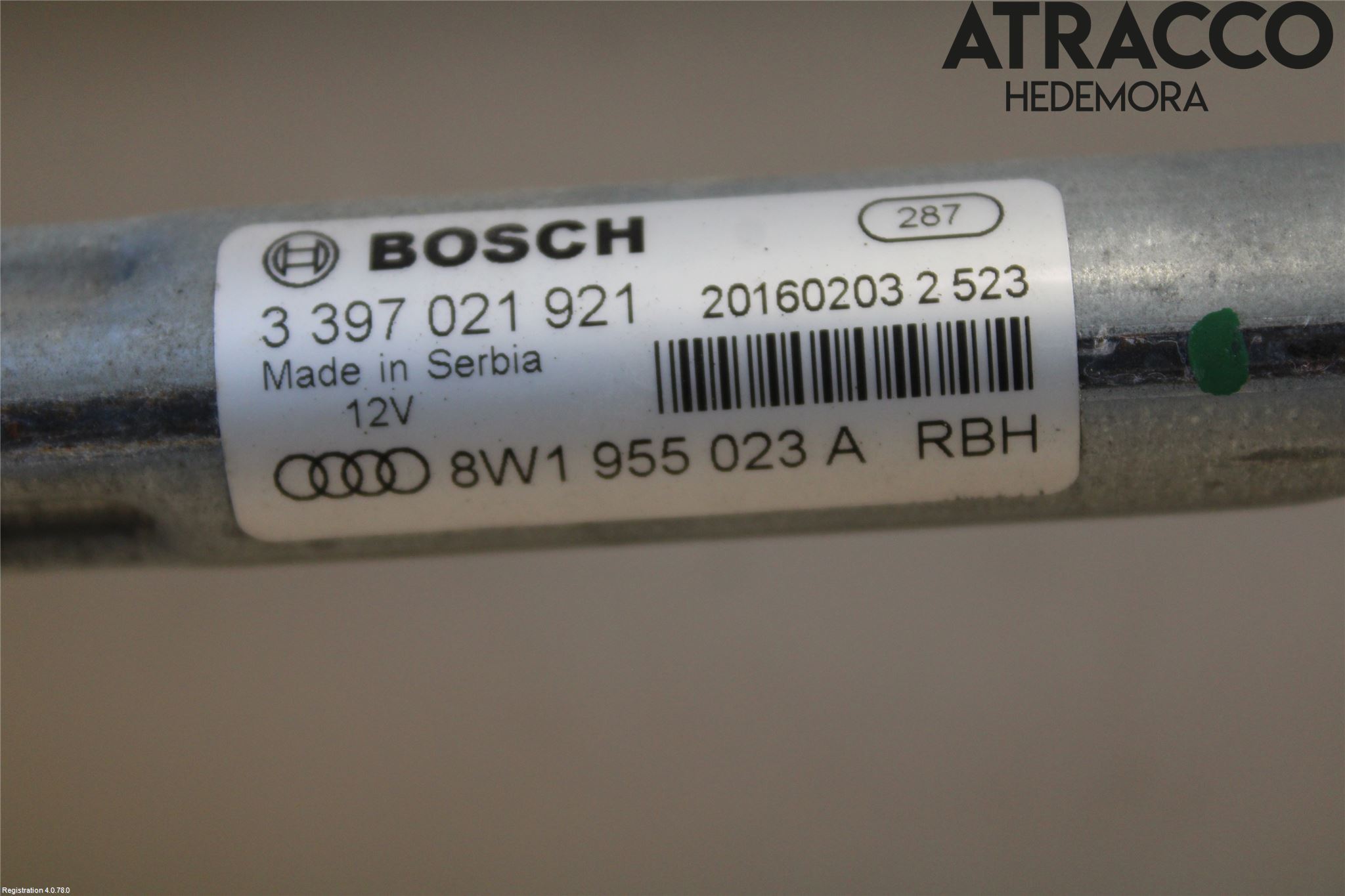 Audi A4/S4 B9 16-19 Torkarmekanism Vindruta