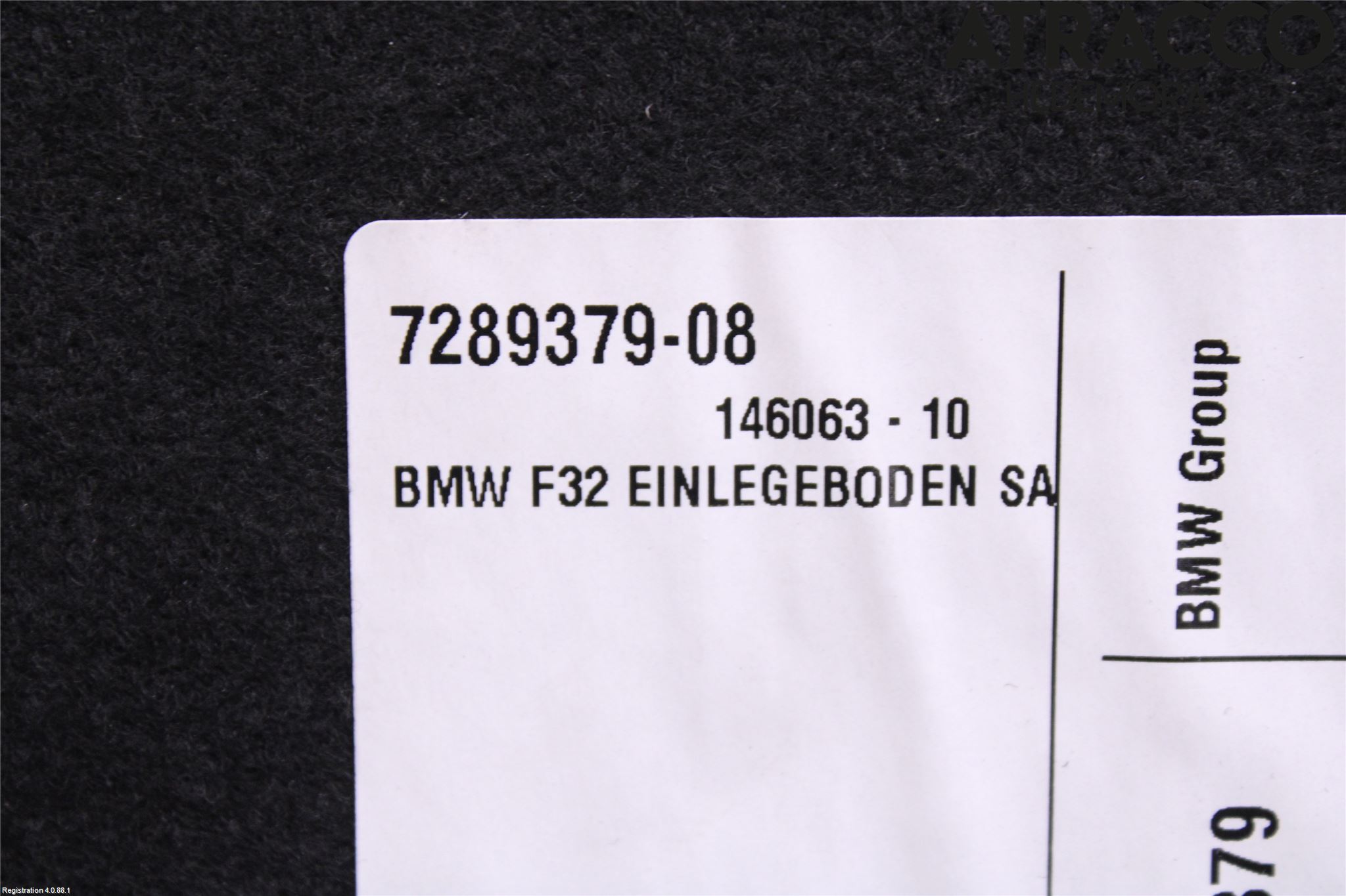 BMW 4 F32/F33/F82/F83 13-20 Bagage Golv