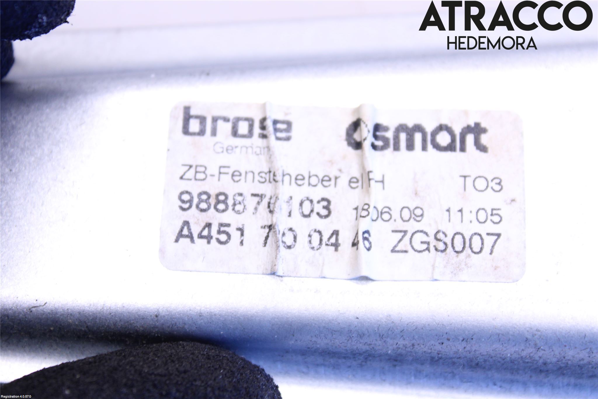 Smart FORTWO II 07-14 Fönsterhissmekanism