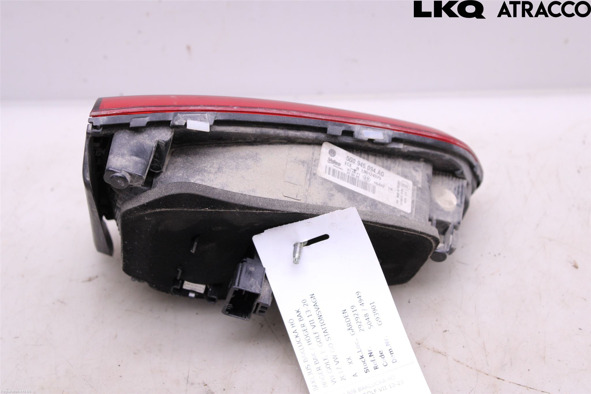 Volkswagen VW GOLF / E-GOLF VII 13-20 Bakljus Lucka Hö