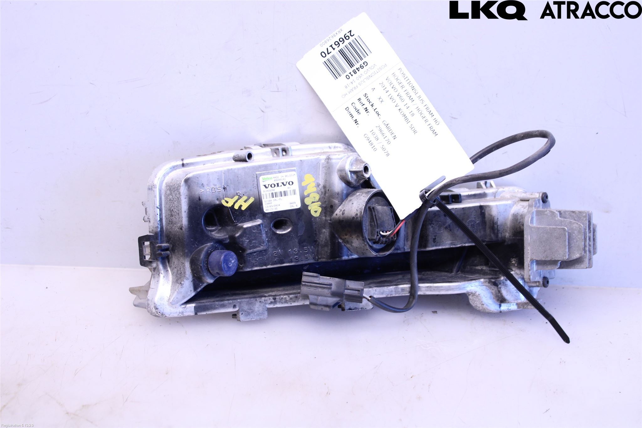 Volvo V60 14-18 Positionsljus Fram Hö