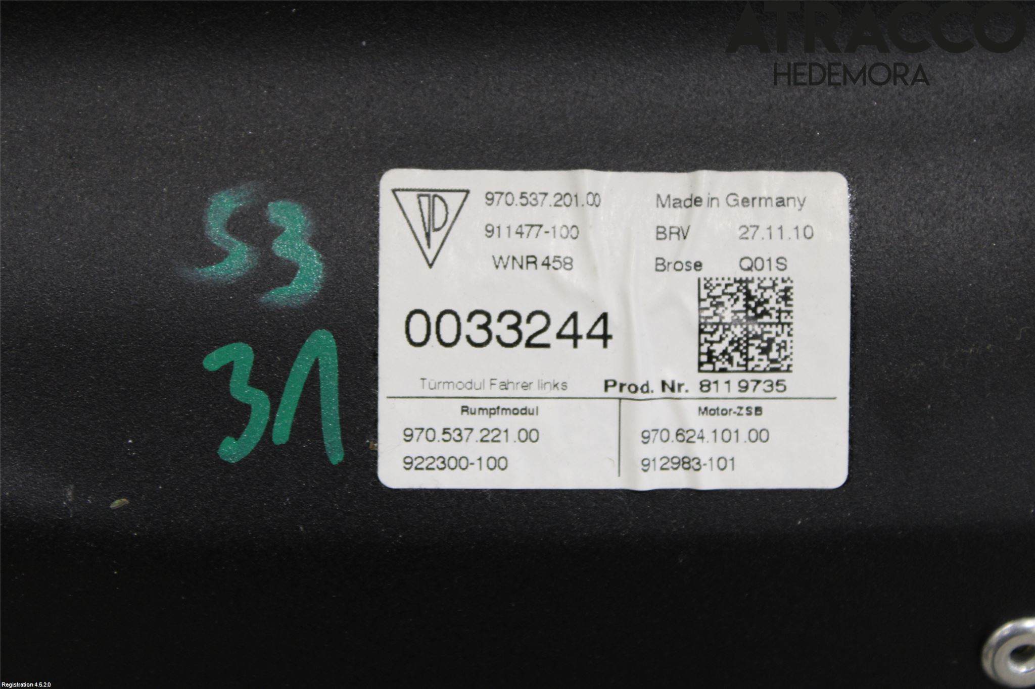 Porsche PANAMERA 09- Dörr Fram Vänster