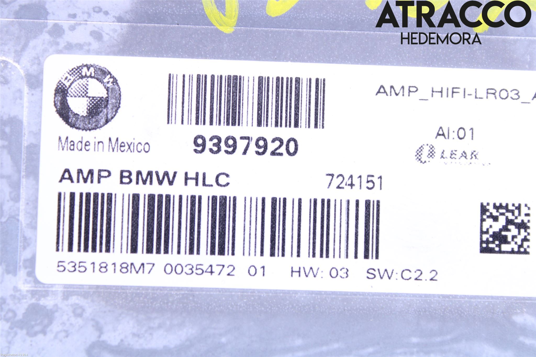BMW X4 F26 14-18 Radio-Stereo Förstärkare