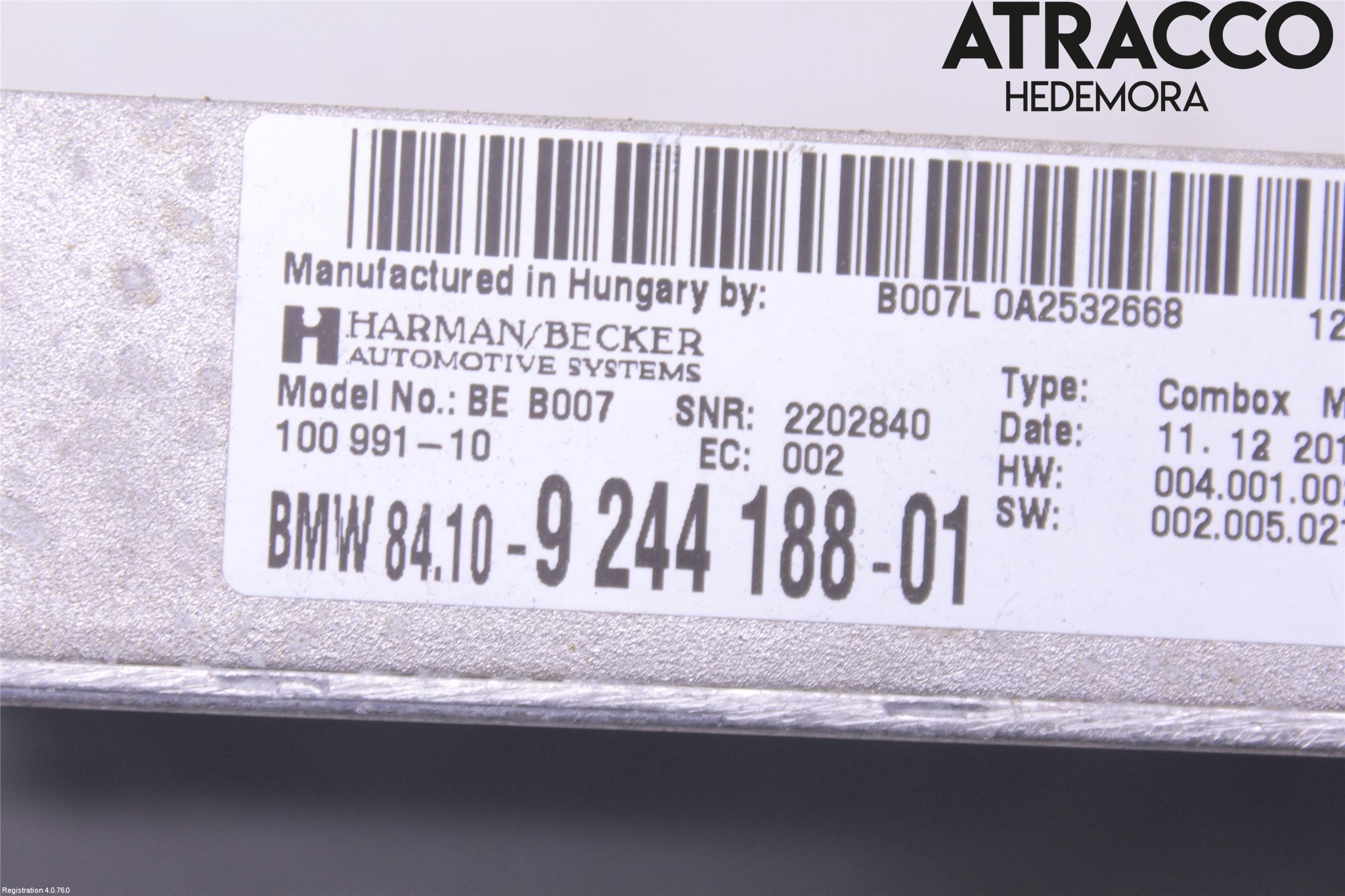 BMW 5 F10/F11/F18 09-17 Radio-Stereo Förstärkare