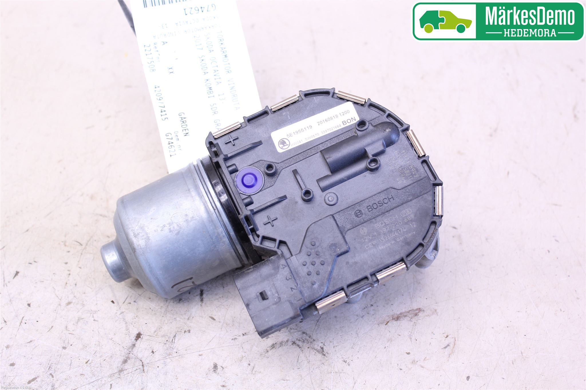 Skoda OCTAVIA (5E) 13-20 Torkarmotor Vindruta