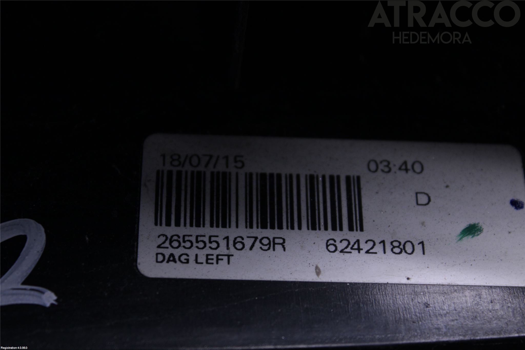 Dacia DUSTER 10-17 Bakljus Vänster