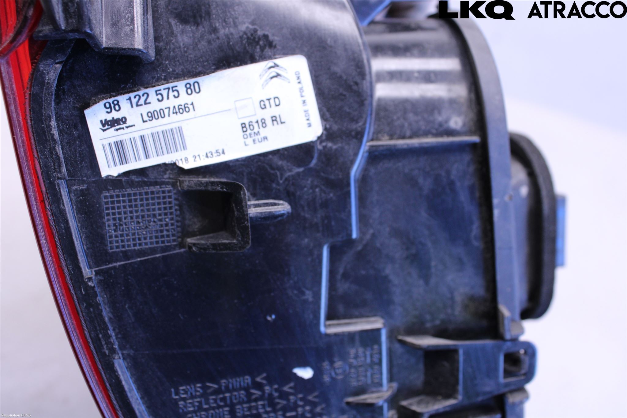 Citroen COTROEN C3 17-24 Bakljus Vänster