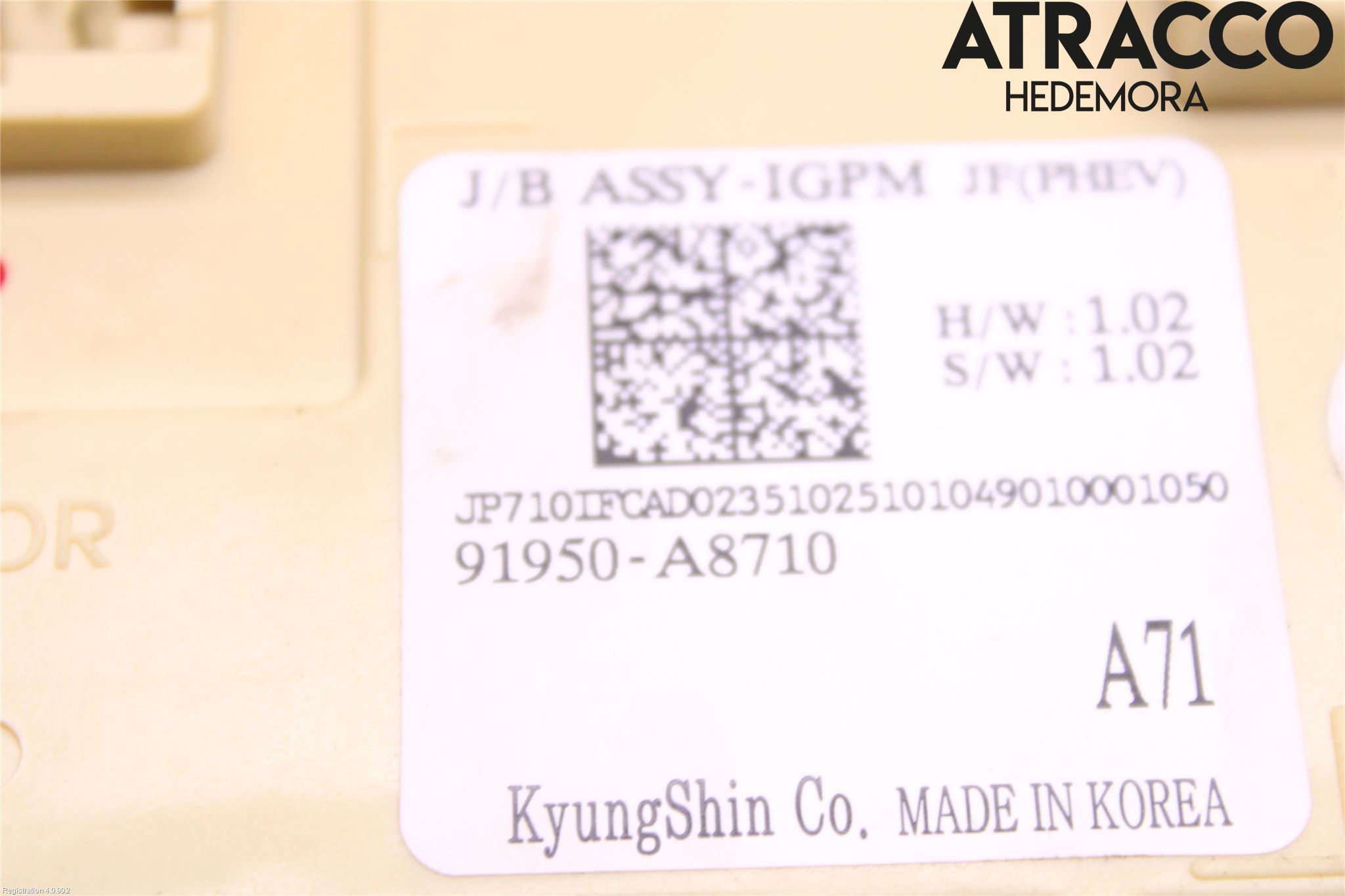 Kia OPTIMA 16-20 Säkringsdosa-Elcentral