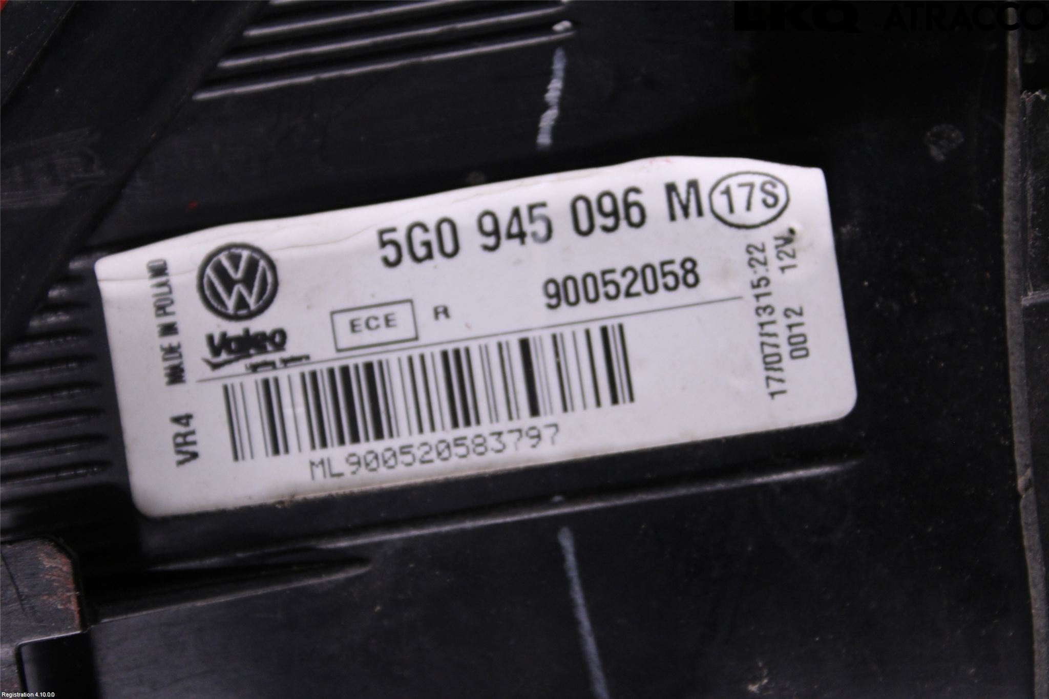 Volkswagen VW GOLF / E-GOLF VII 13-20 Bakljus Höger