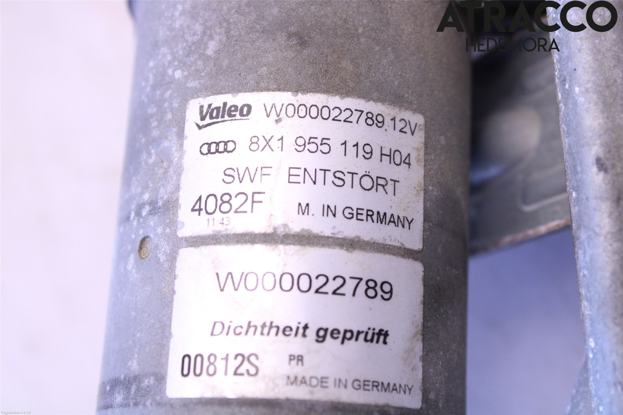 Audi A1/S1 11-18 Torkarmotor Vindruta