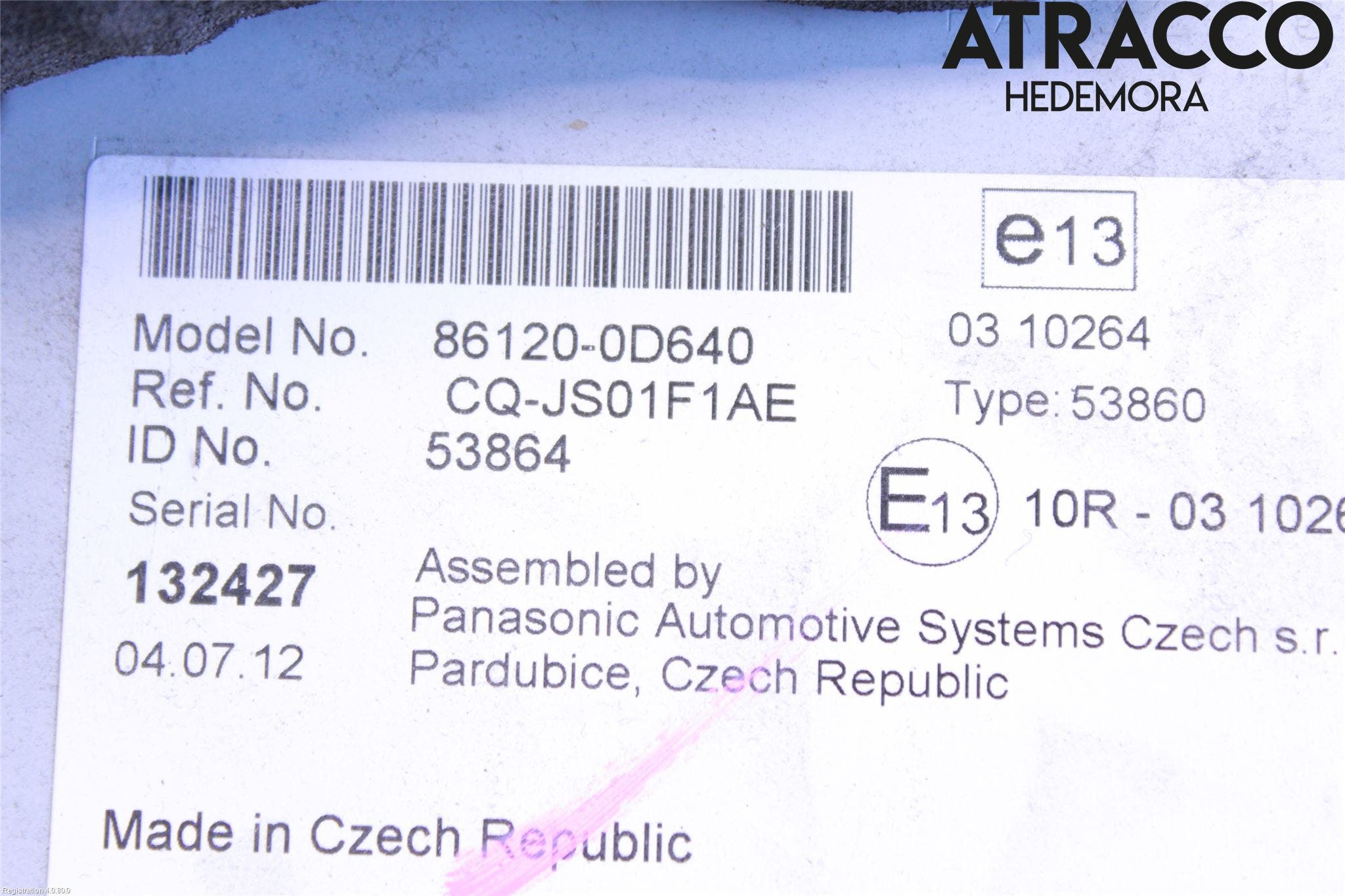 Toyota YARIS XP130 12-14 Cd Radio - Multimediapanel