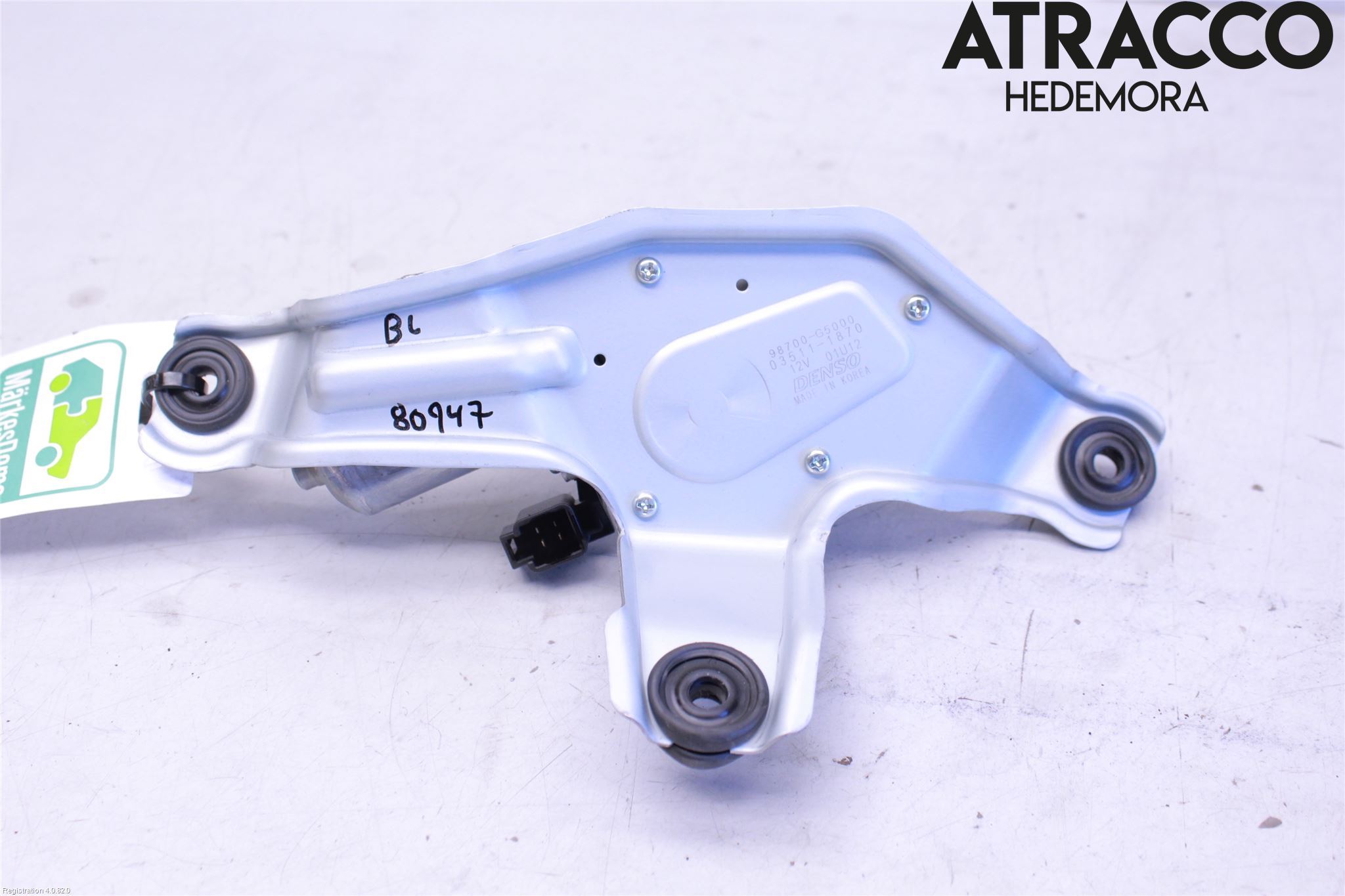 Kia NIRO (DE) 17-22 Torkarmotor Baklucka