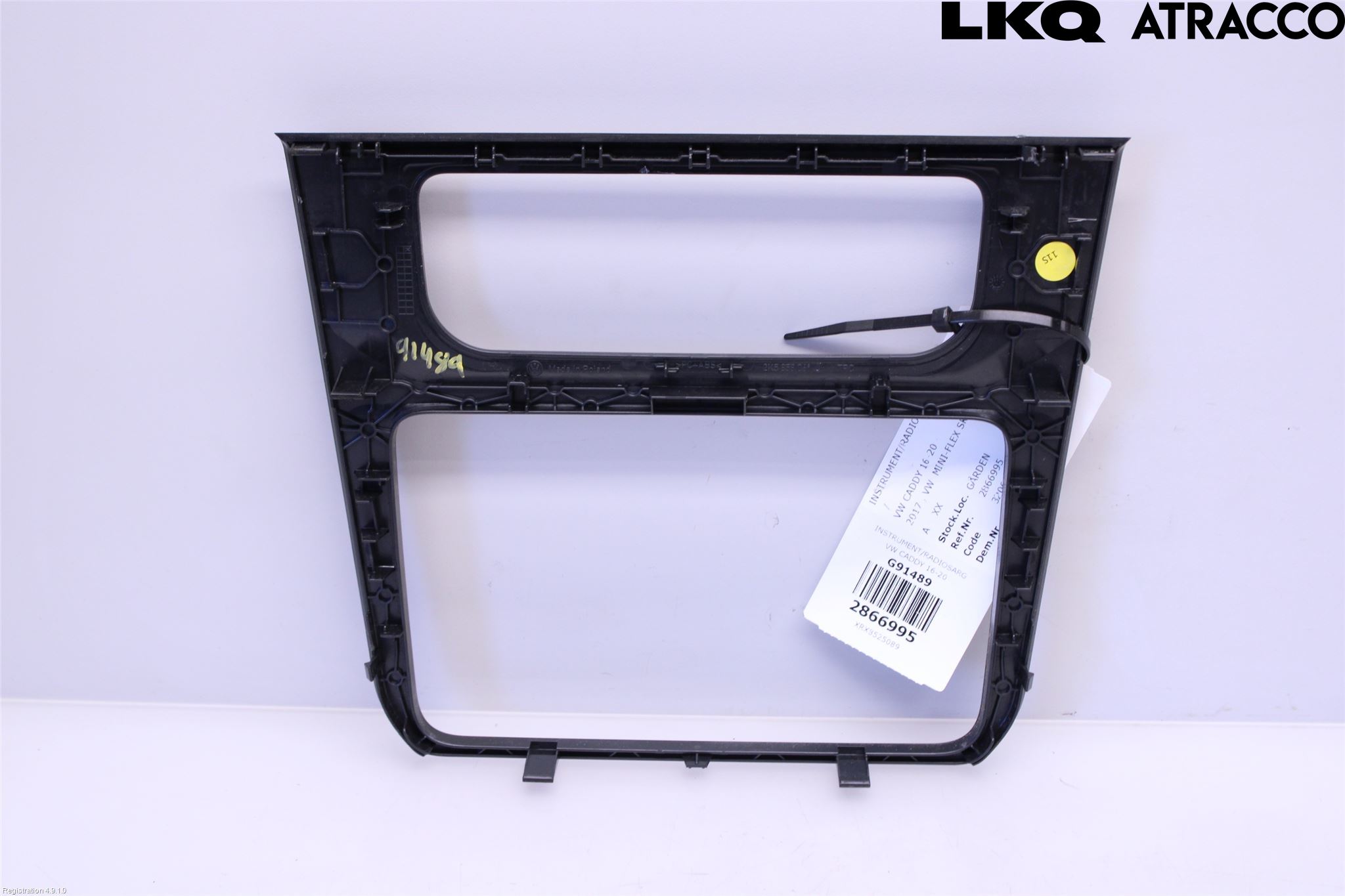 Volkswagen VW CADDY 16-20 Instrument-Radio Sarg