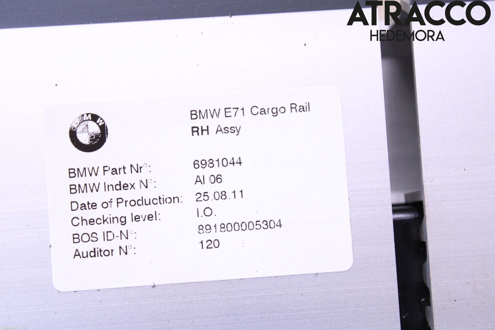 BMW X6 E71/E72   08-14 Bagage Golv