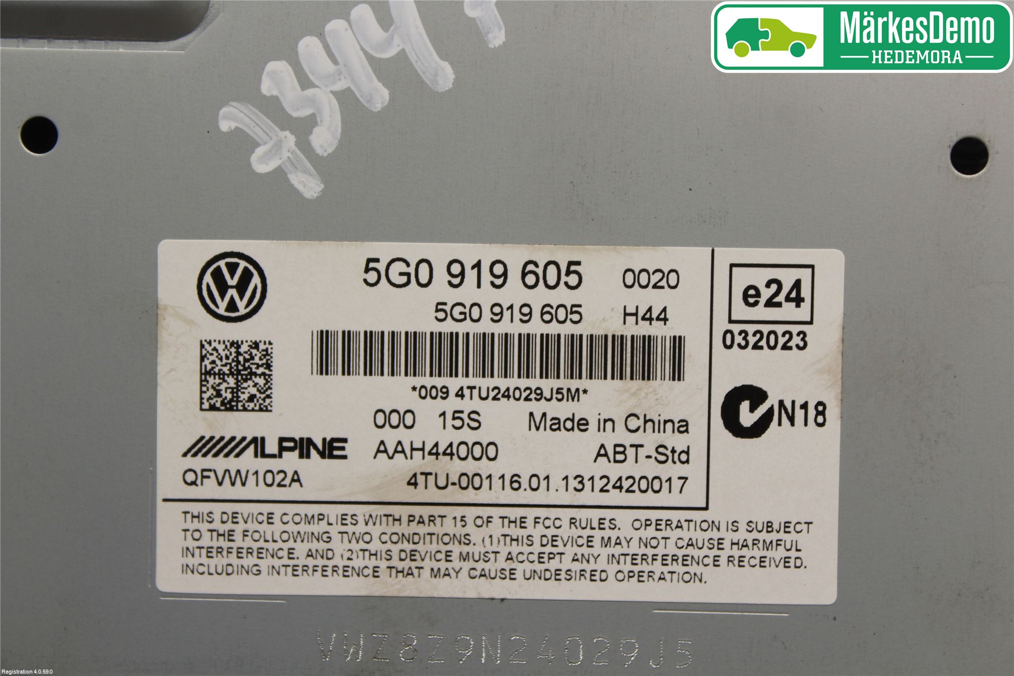 Volkswagen VW GOLF / E-GOLF VII 13-20 Multifunktionsdisplay