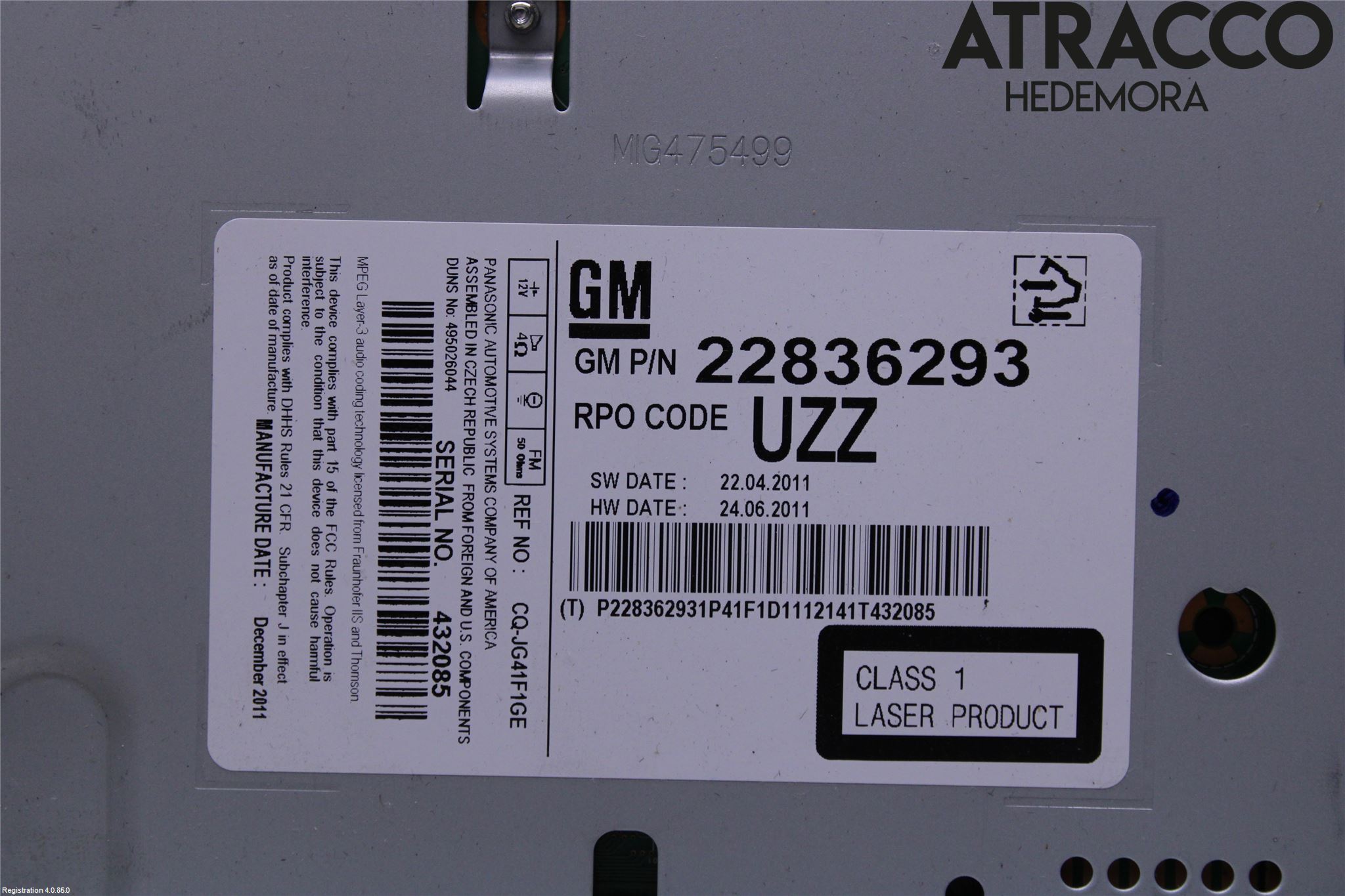 Opel INSIGNIA 09-16 Cd Radio - Multimediapanel