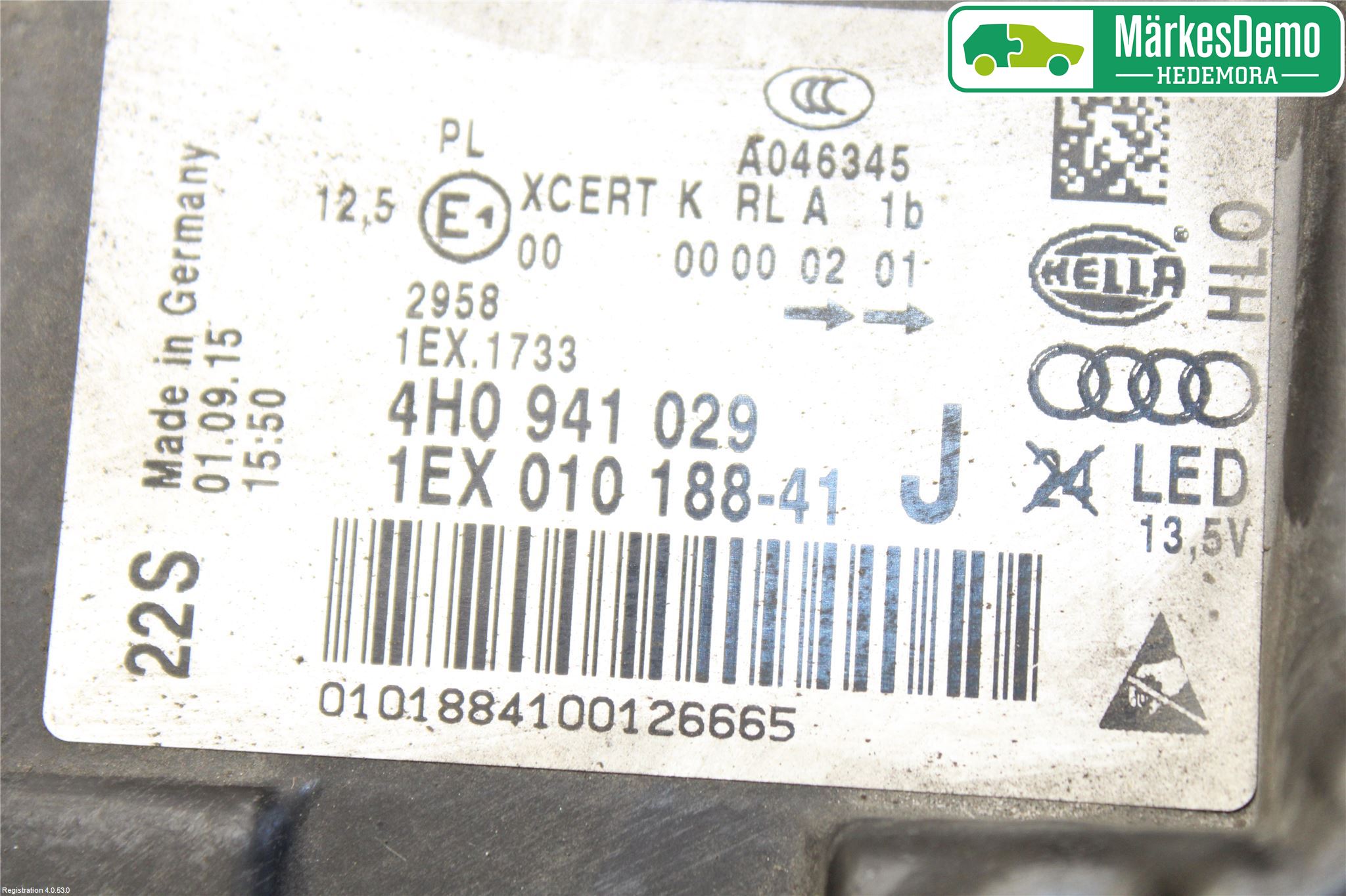 Audi A8/S8 4H 10-17 Strålkastare Vänster