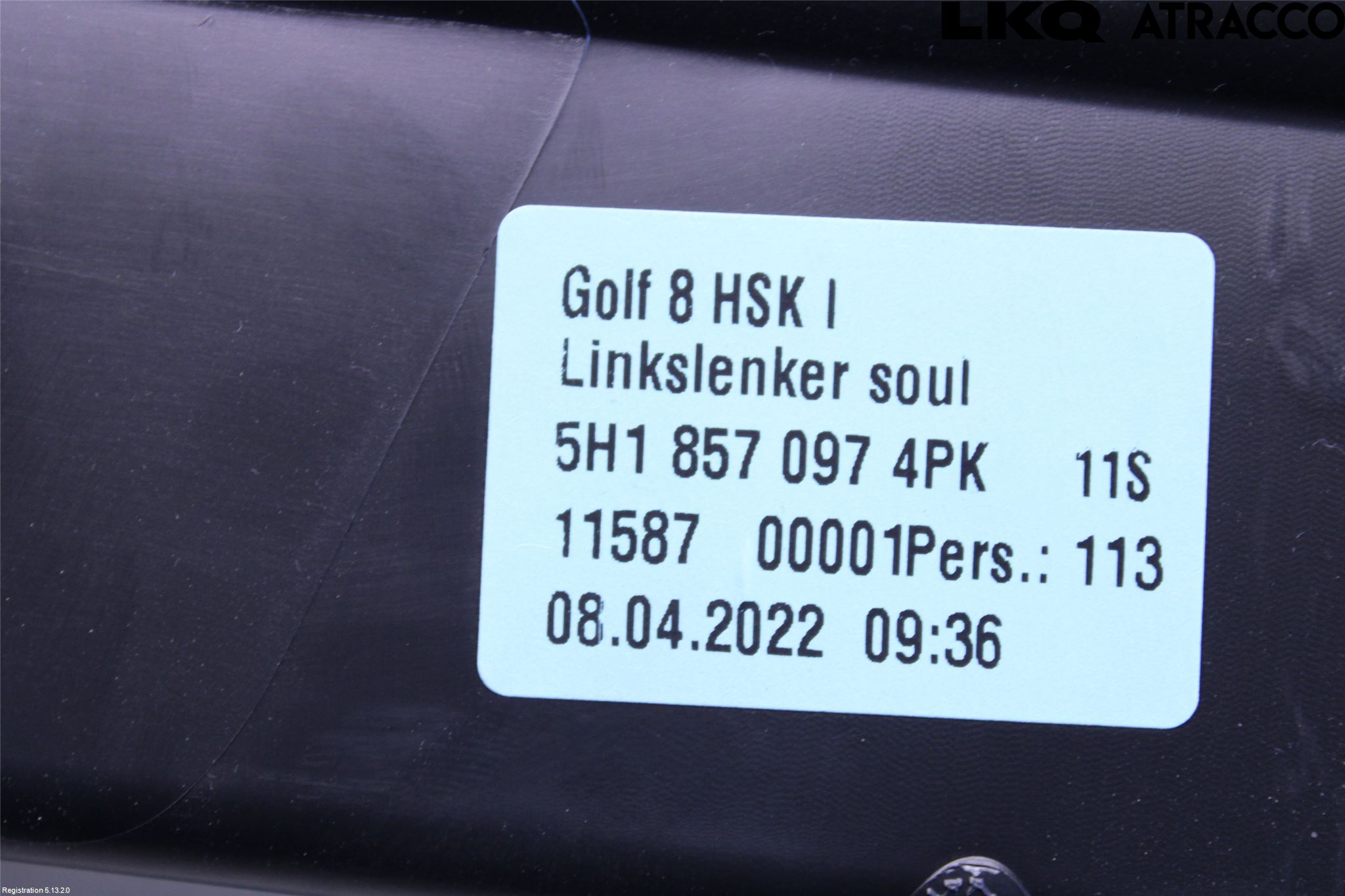 Volkswagen VW GOLF / E-GOLF VIII 20- Handskfack