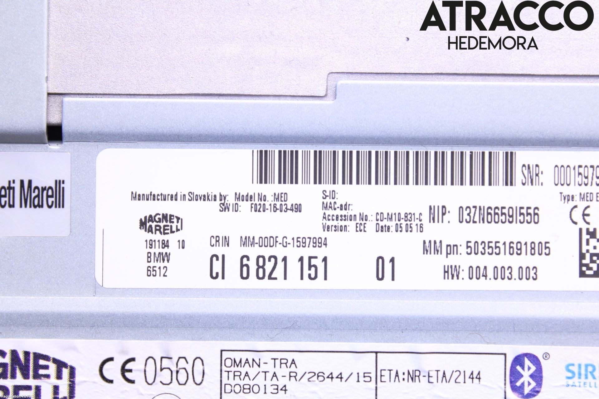 BMW 1 F20/F21 11-19 Cd Radio - Multimediapanel