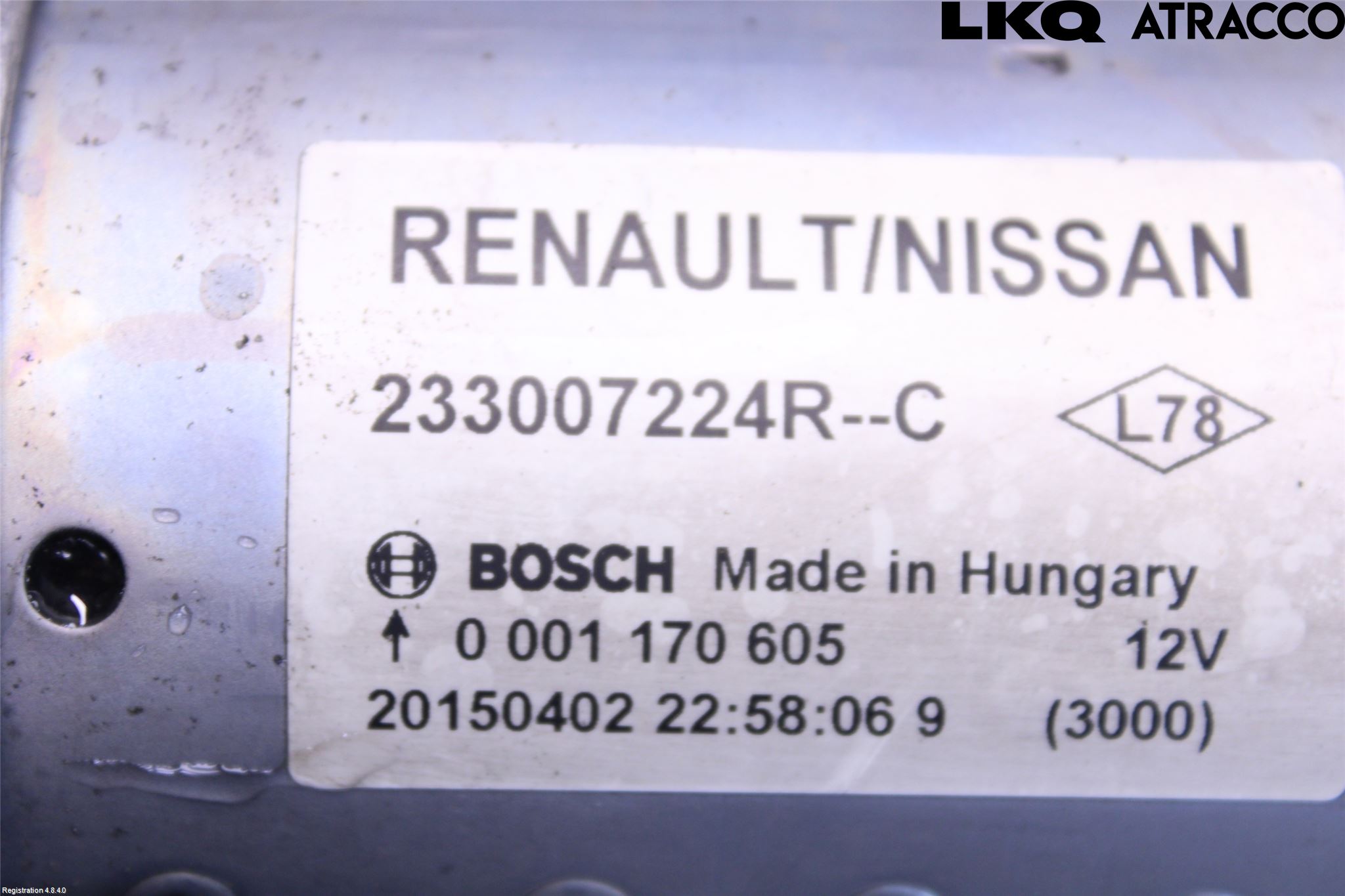 Nissan QASHQAI 14-17 Startmotor Diesel