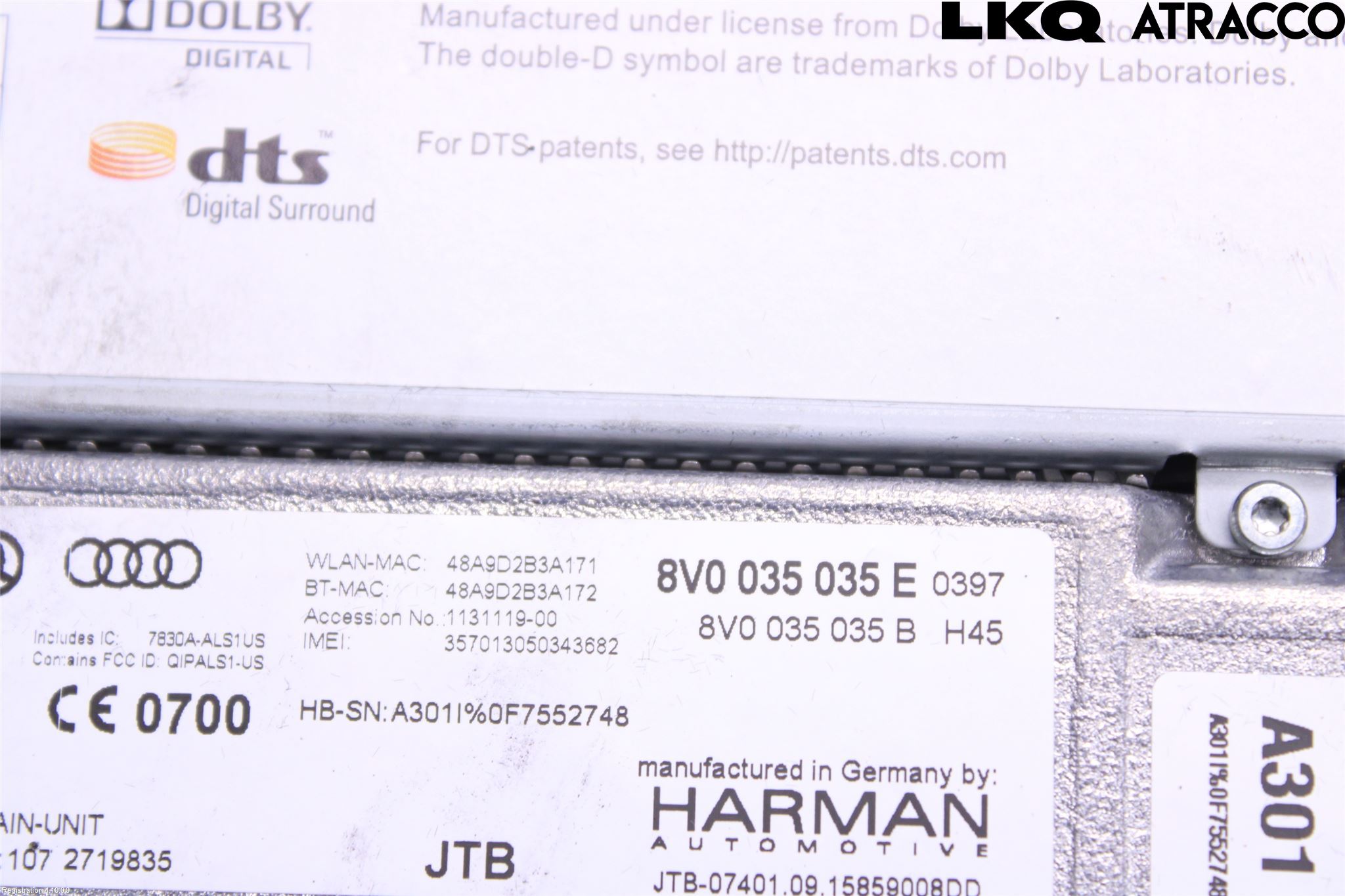 Audi A3/S3 8V 13-20 Cd Radio - Multimediapanel