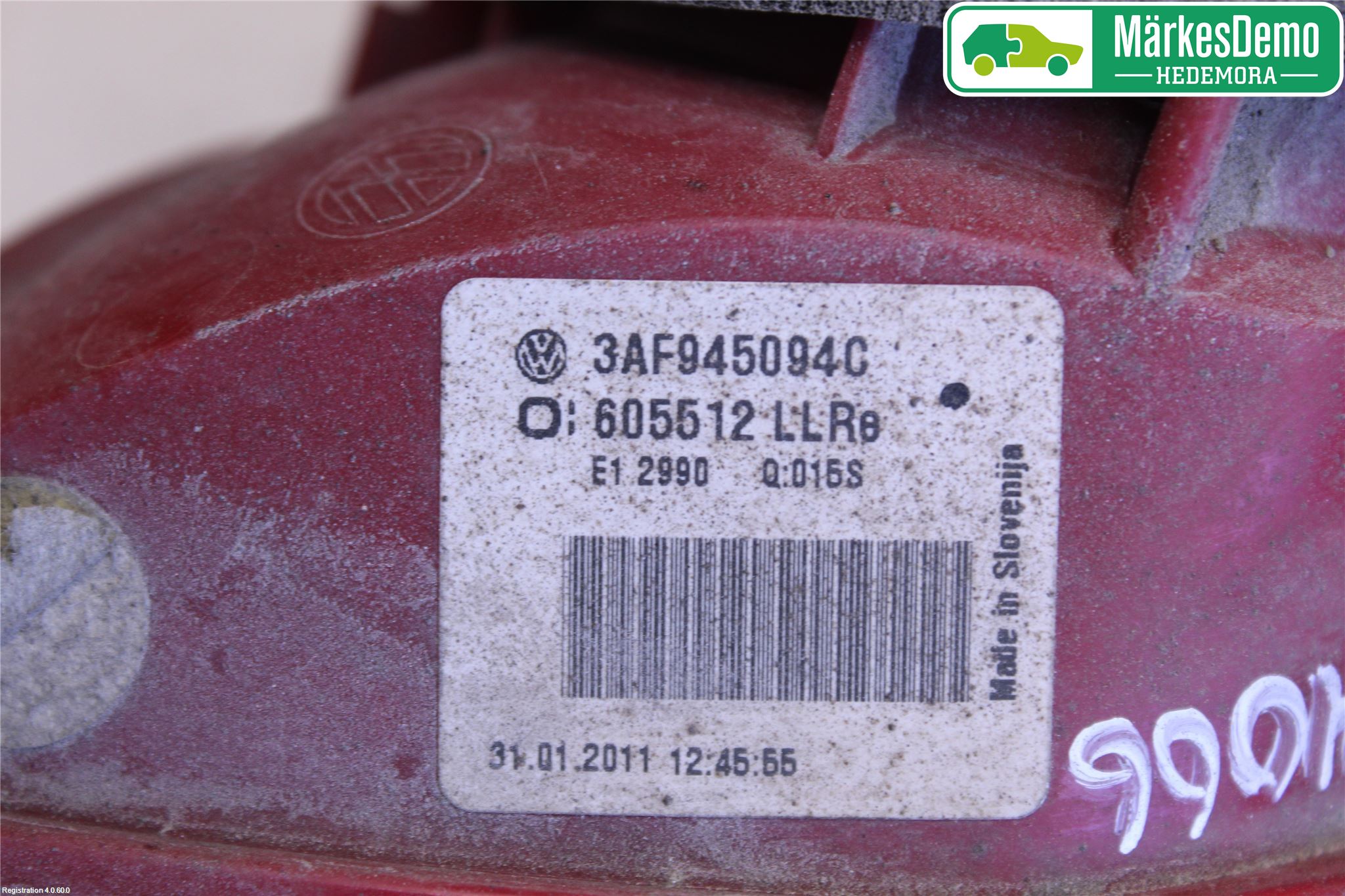 Volkswagen VW PASSAT 11-14 Bakljus Lucka Hö