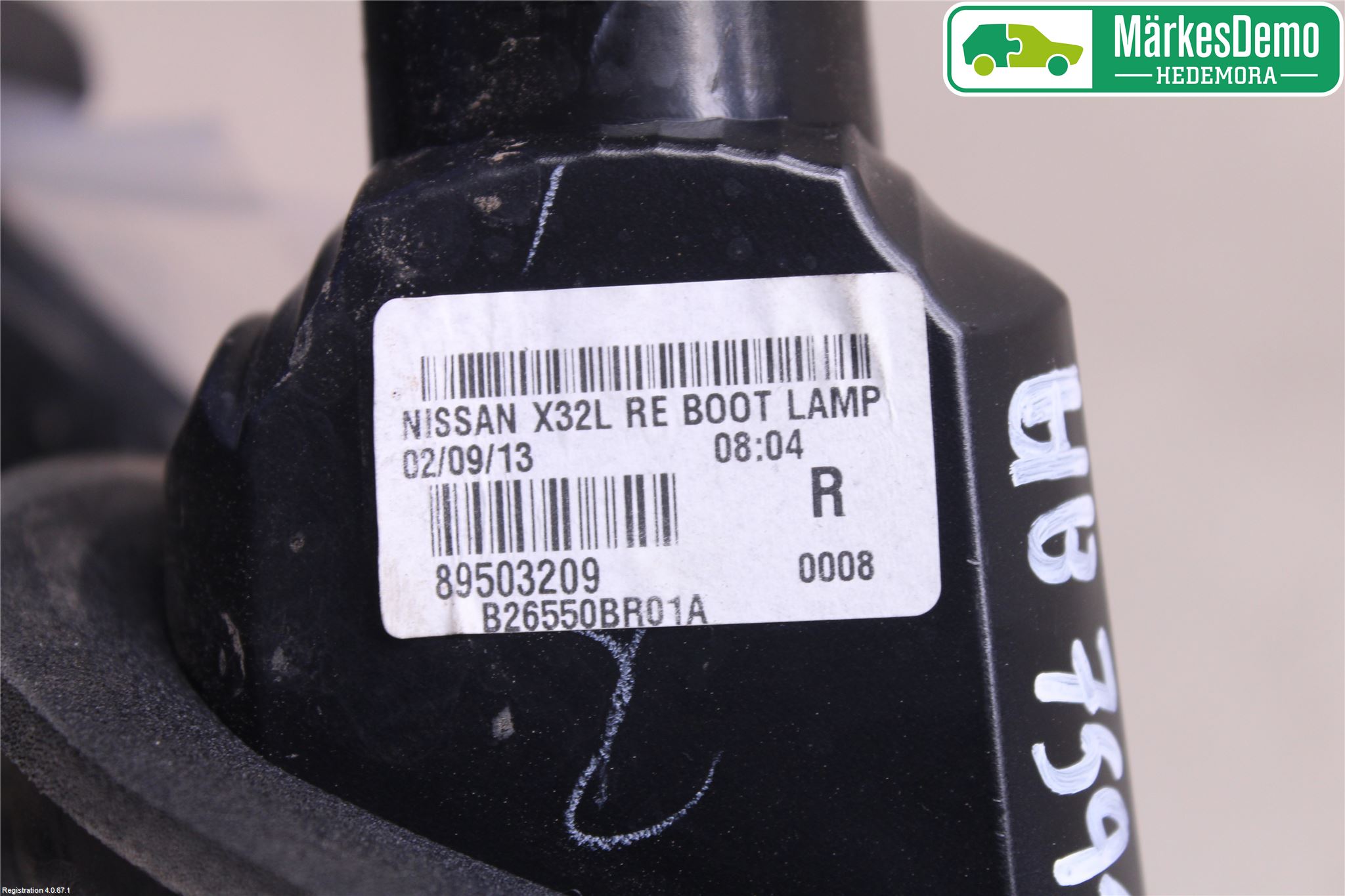 Nissan QASHQAI+2  10-14 Bakljus Lucka Hö