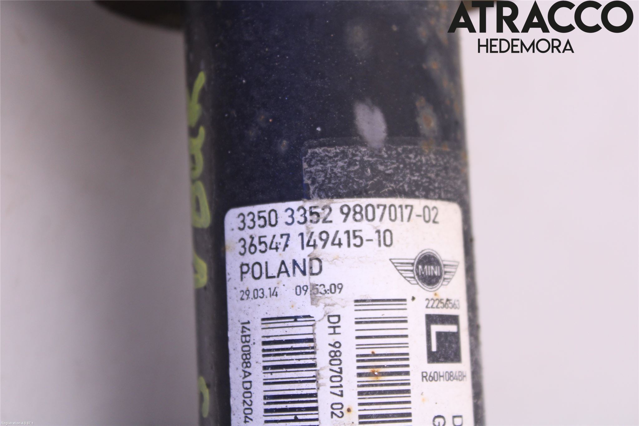 Mini COUNTRYMAN R60 11-16 Fjäderben Bak Vänster