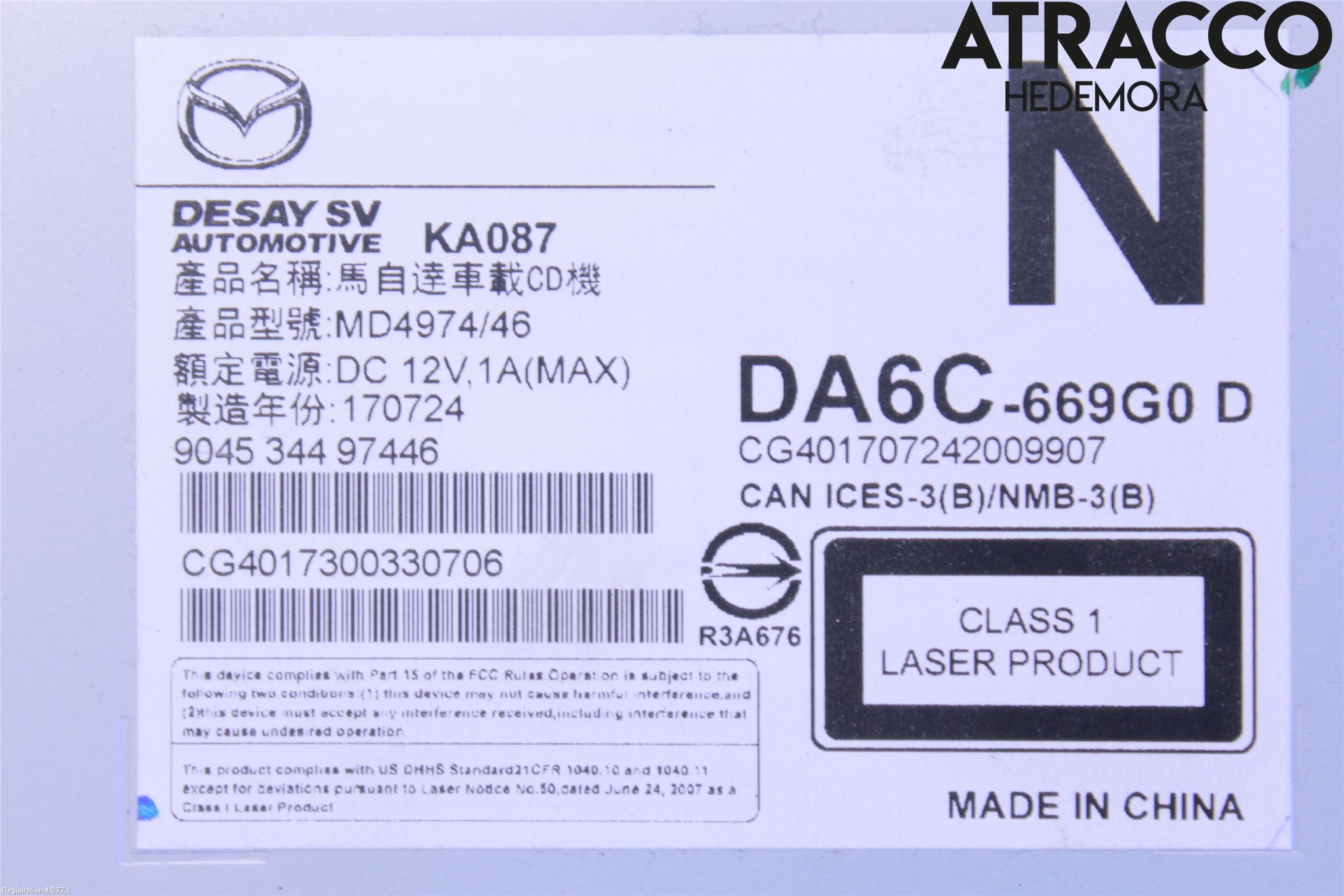 Mazda CX-3 Cd Radio - Multimediapanel