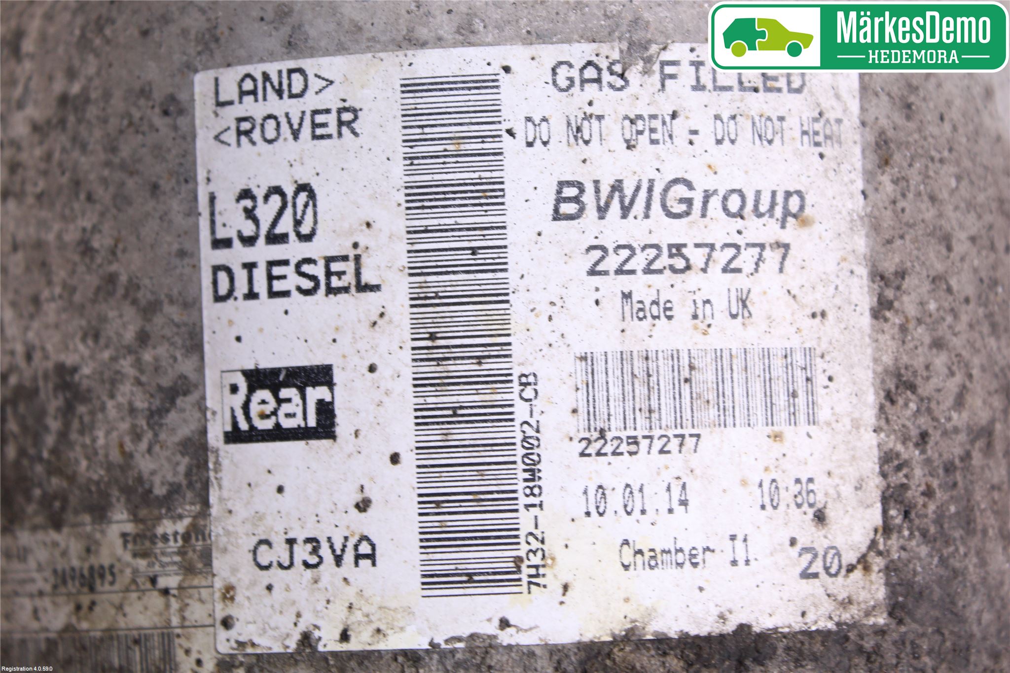 Landrover RANGE ROVER SPORT (L320) 10-13 Nivå-Luftfjädring Bälg