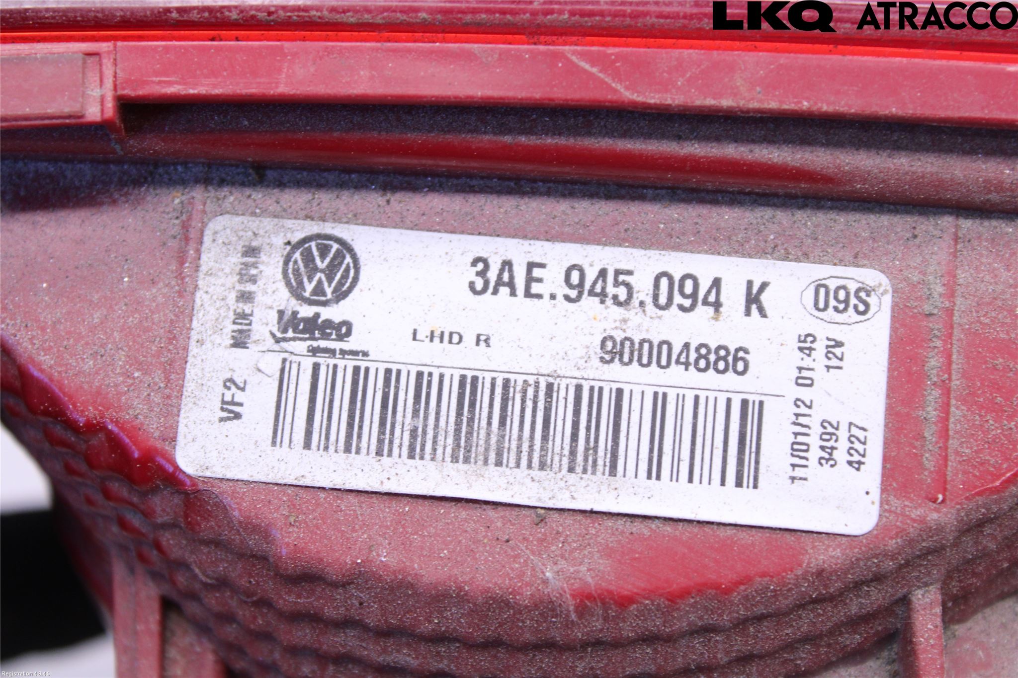 Volkswagen VW PASSAT 11-14 Bakljus Lucka Hö