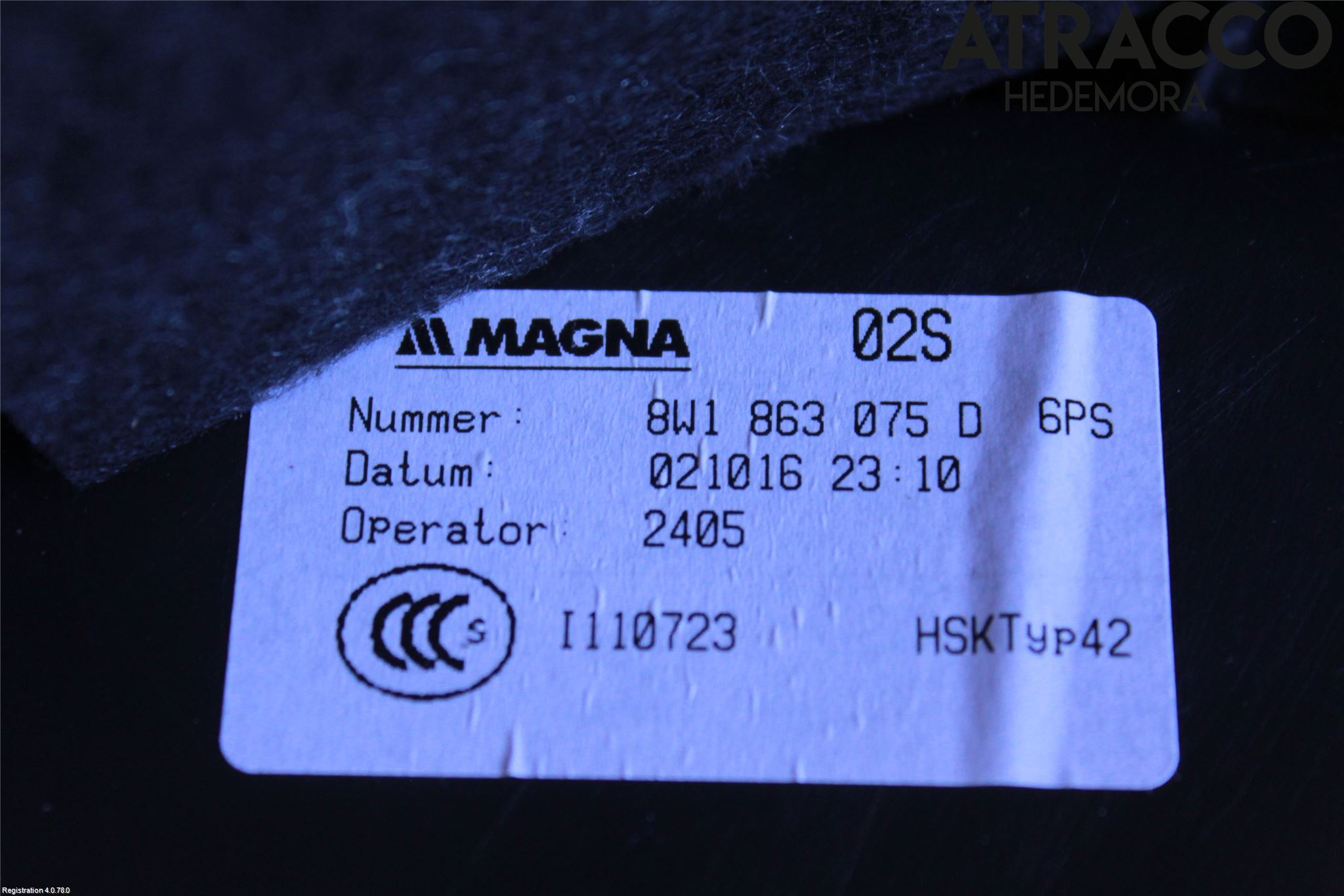 Audi A4/S4 B9 16-19 Instrumentbräda Sparkskydd