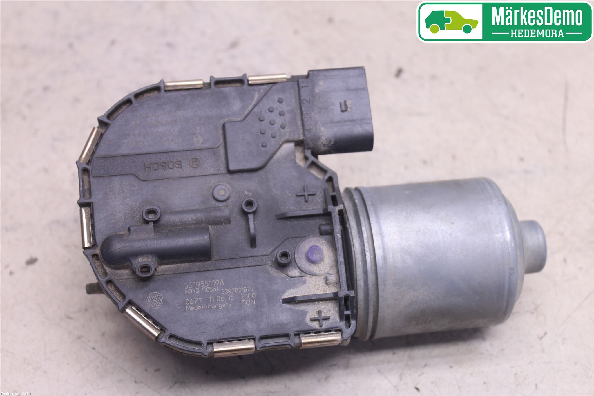 Volkswagen VW GOLF / E-GOLF VII 13-20 Torkarmotor Vindruta
