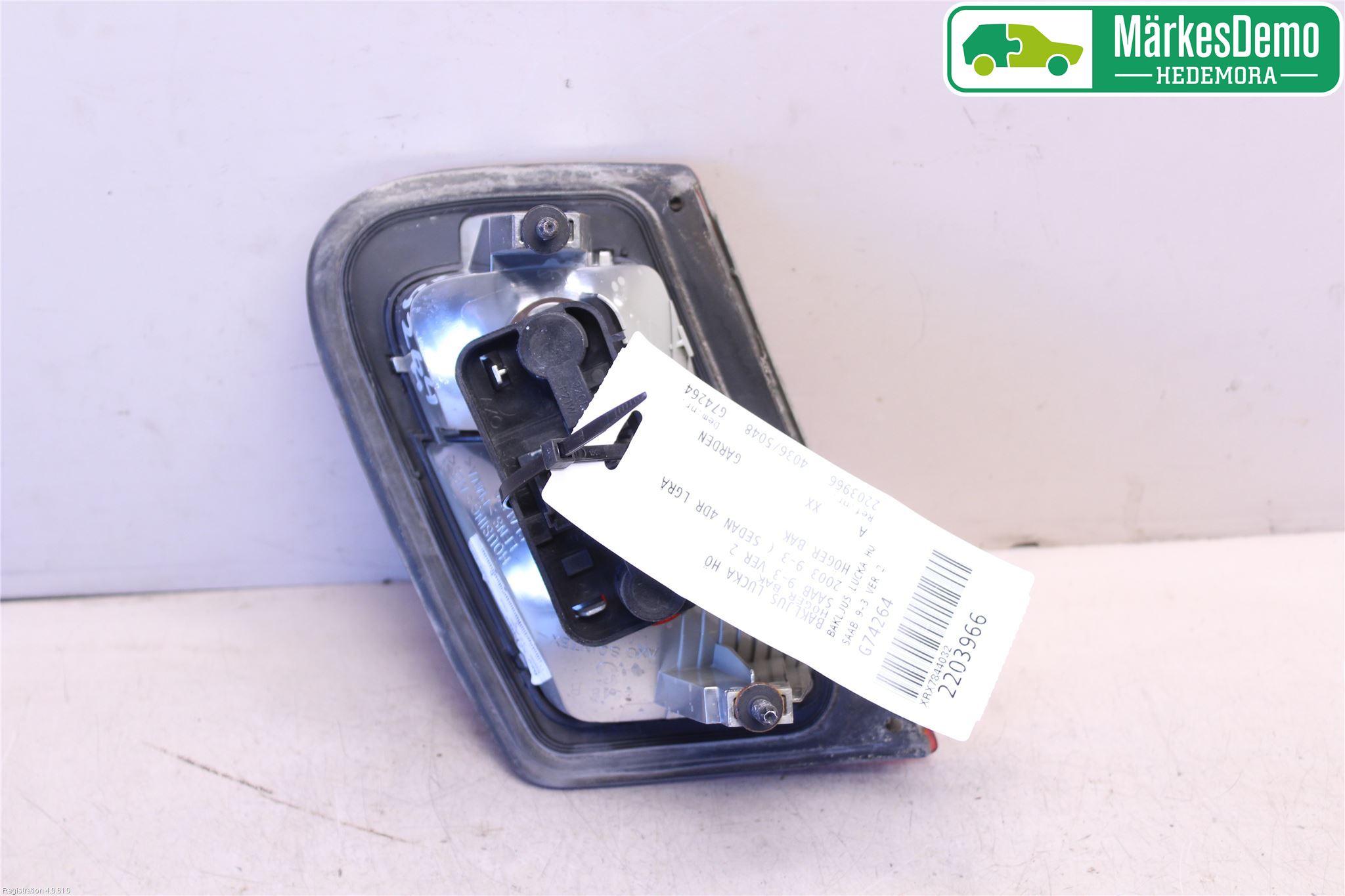 Saab 9-3 VER 2 Bakljus Lucka Hö