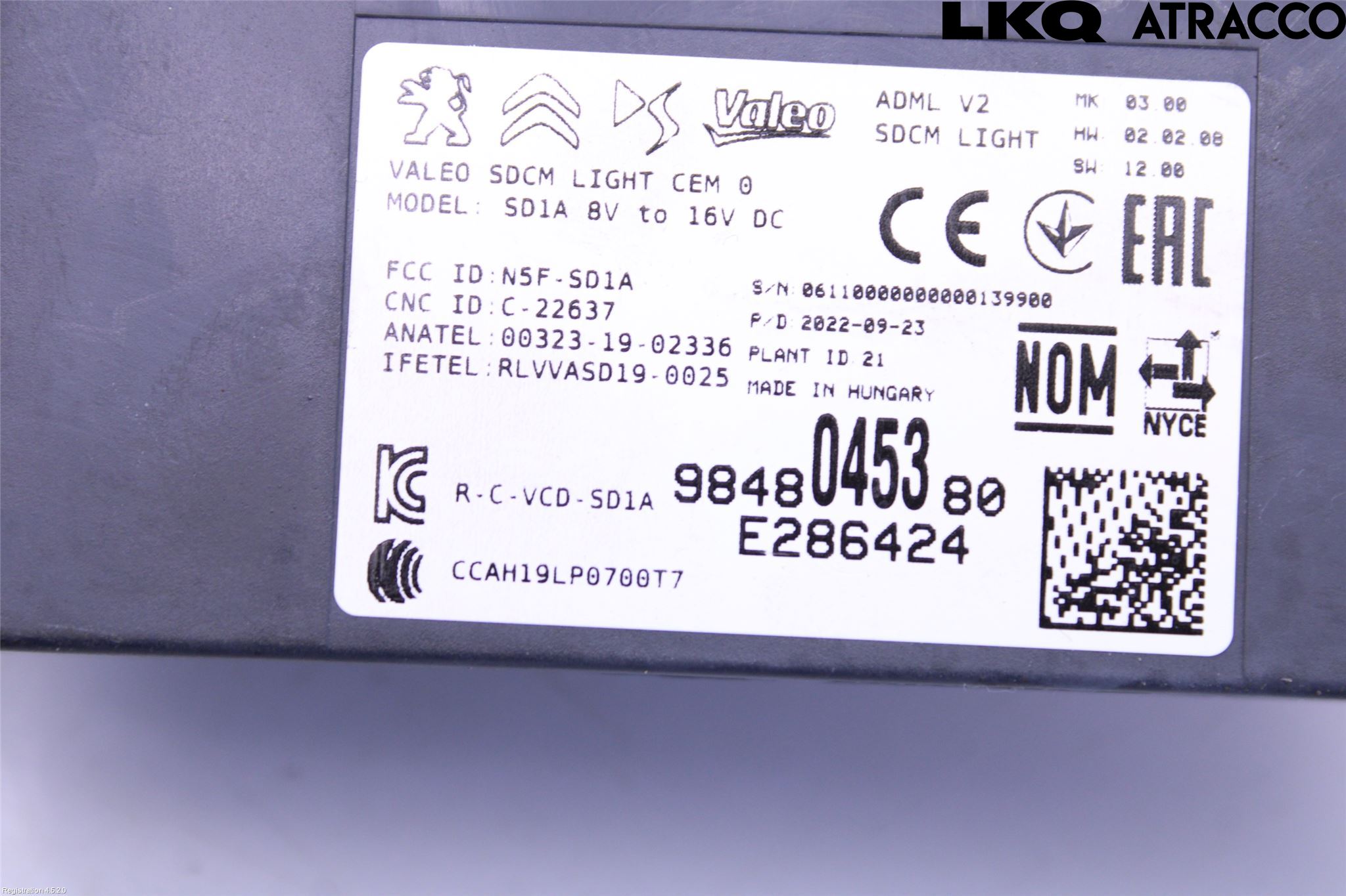 Opel CORSA F, CORSA-E 20- Styrenhet Nyckellöst System