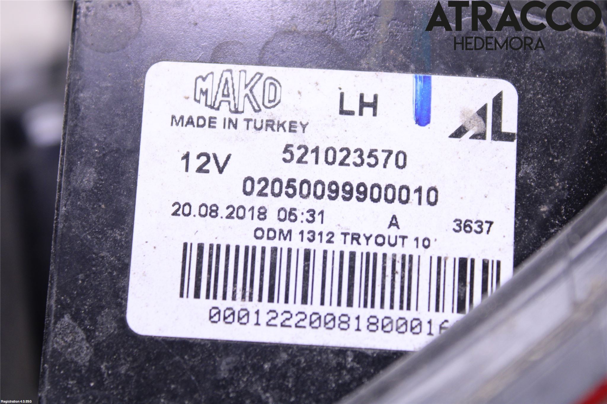 Fiat PANDA 12- Bakljus Vänster