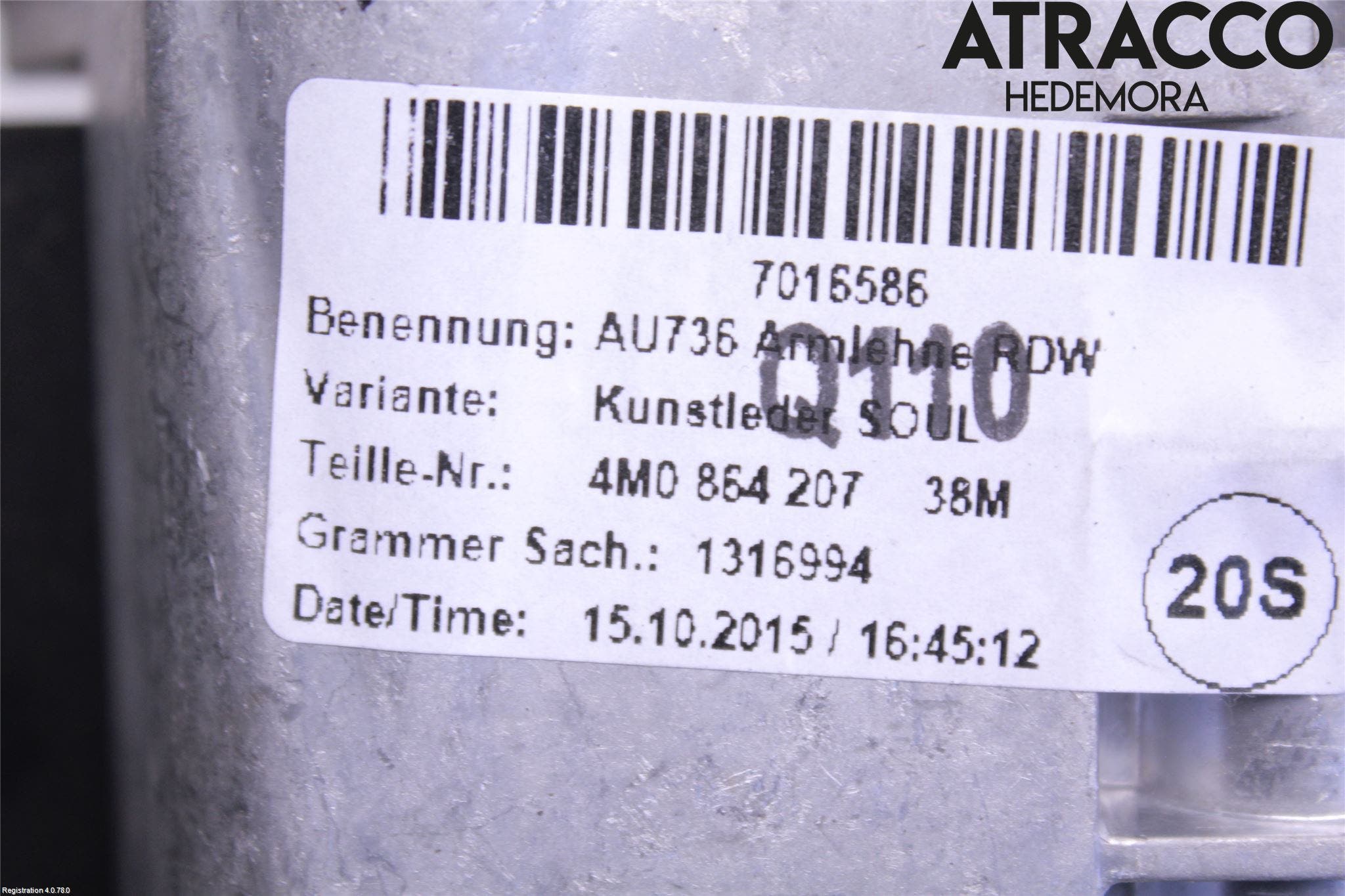 Audi Q7/SQ7 Inredning Armstöd