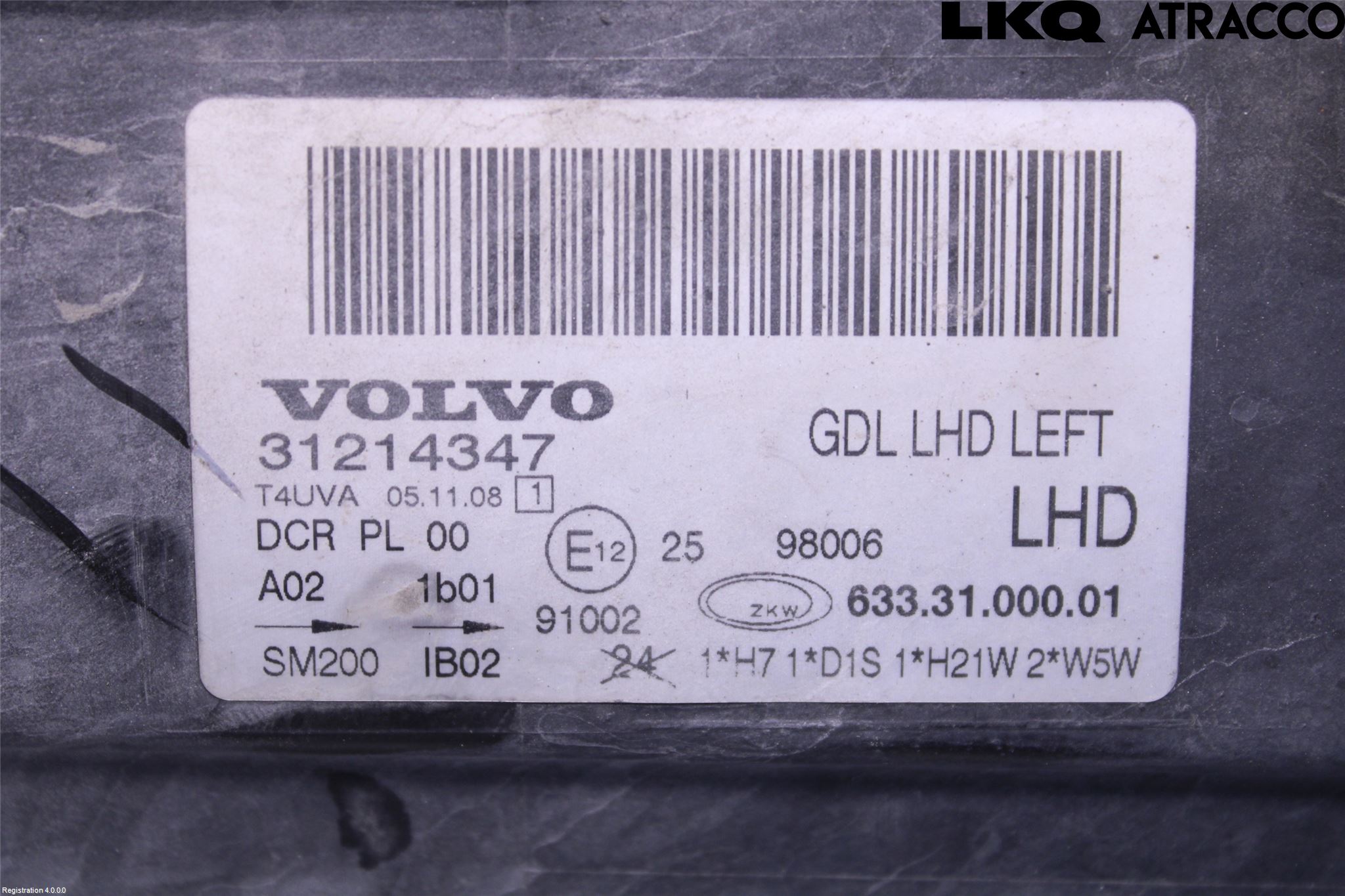 Volvo V70 08-13 Strålkastare Vänster