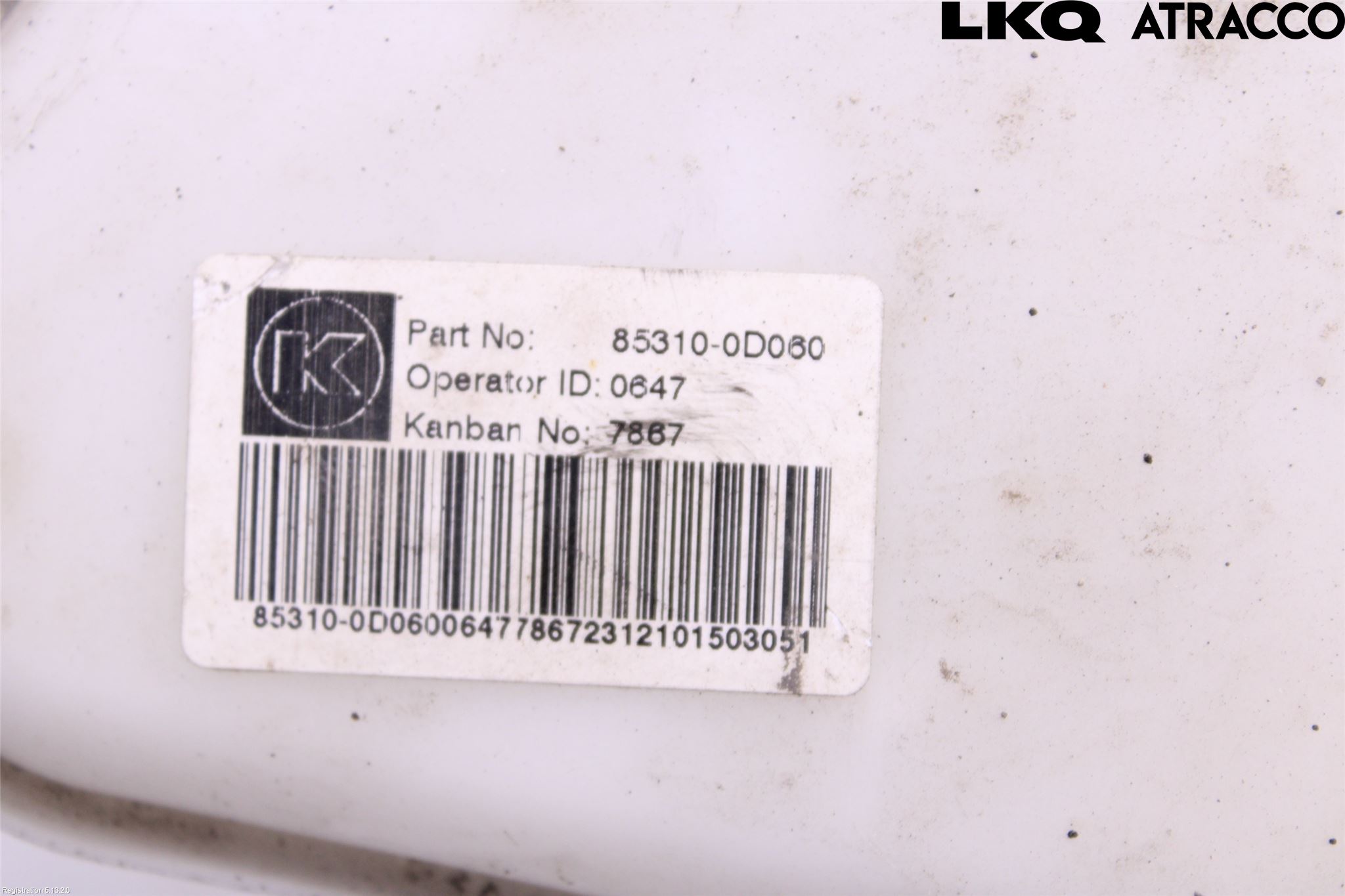 Toyota YARIS XP90 06-11 Spolartank Vindruta