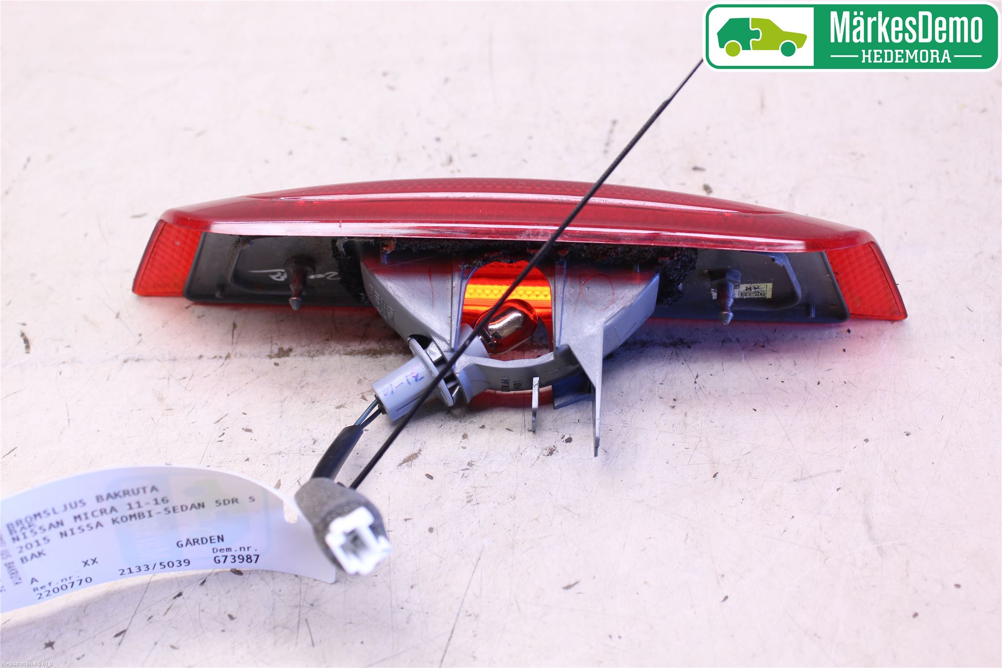 Nissan MICRA 11-16 Bromsljus Bakruta
