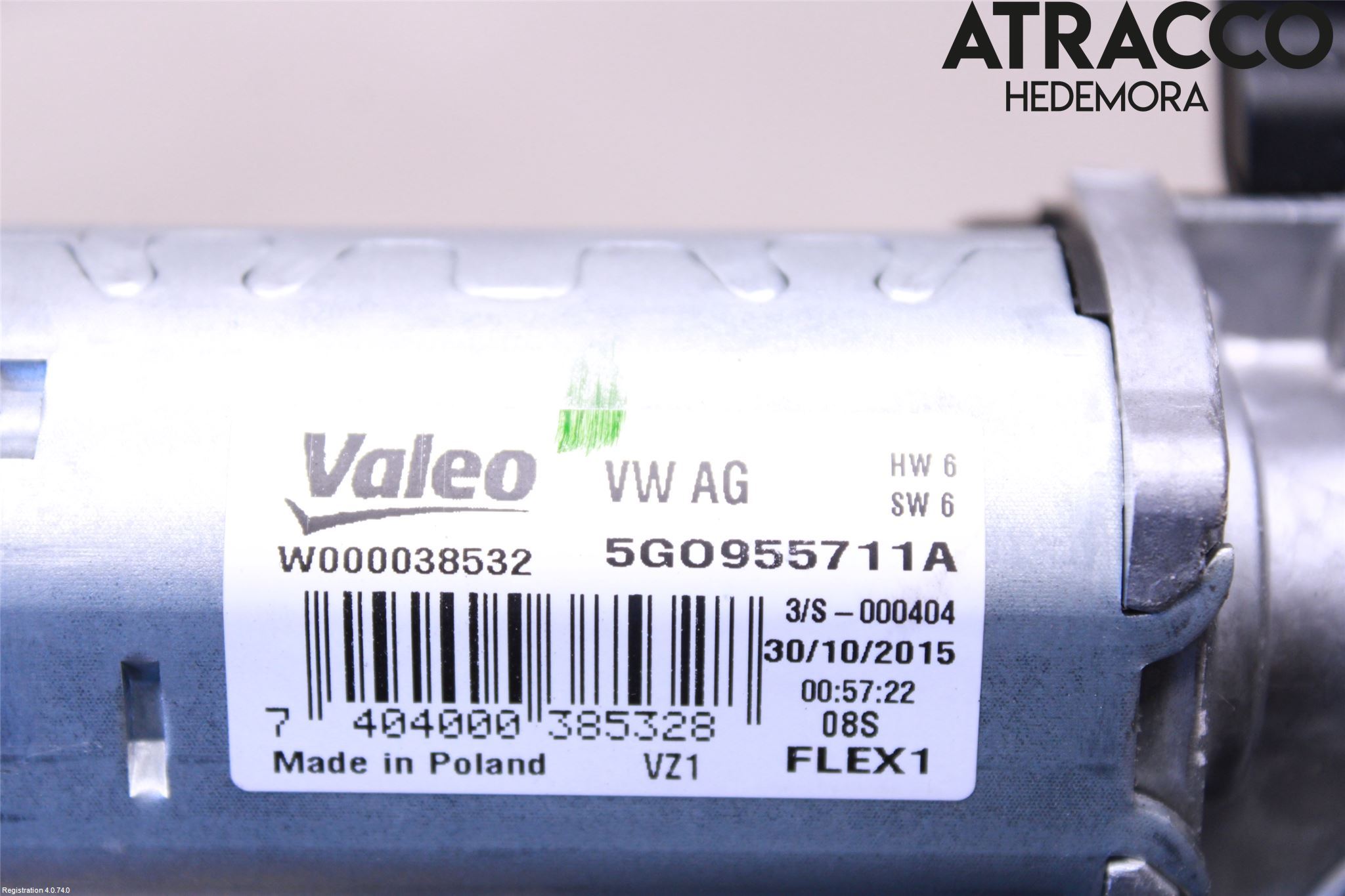 Volkswagen VW PASSAT 15-19 Torkarmotor Baklucka