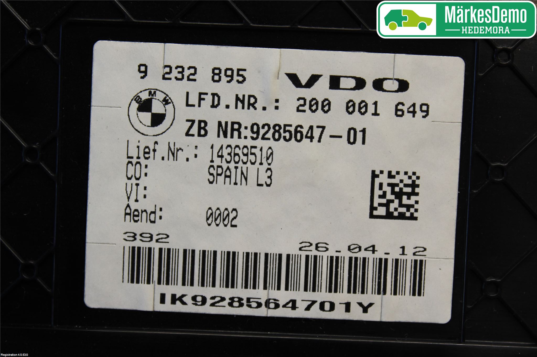 BMW 3 F30/F31/F80 12-19 Instrument Komb