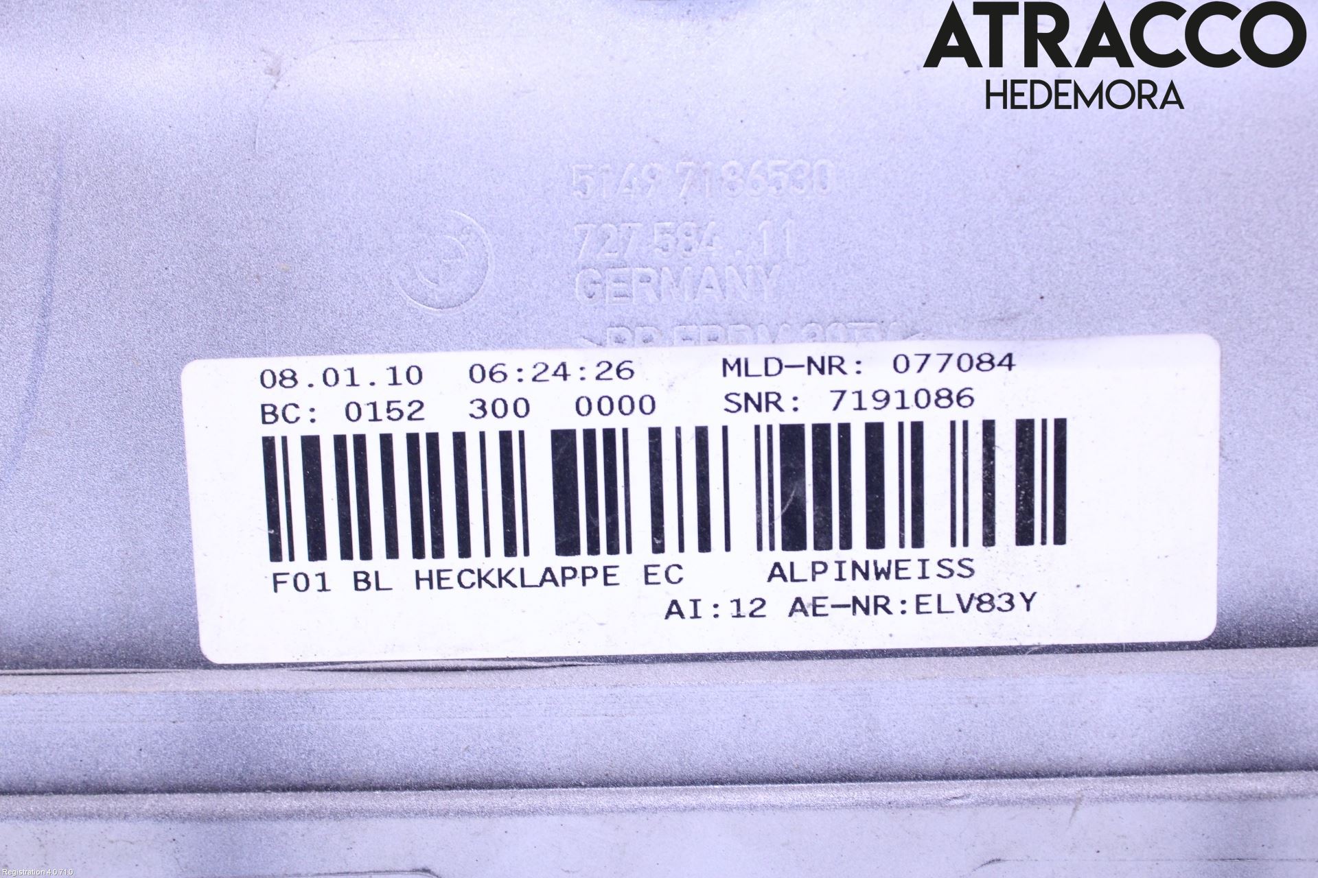 BMW 7 F01/02/03/04 09-15 List Bak-Baklucka