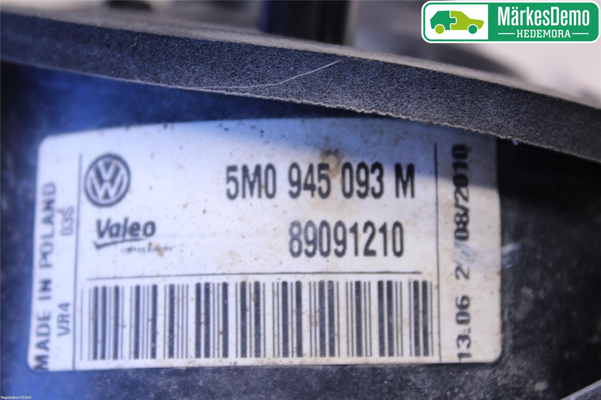 Volkswagen VW GOLF PLUS/CROSS GOLF 04-14 Bakljus Lucka Vä