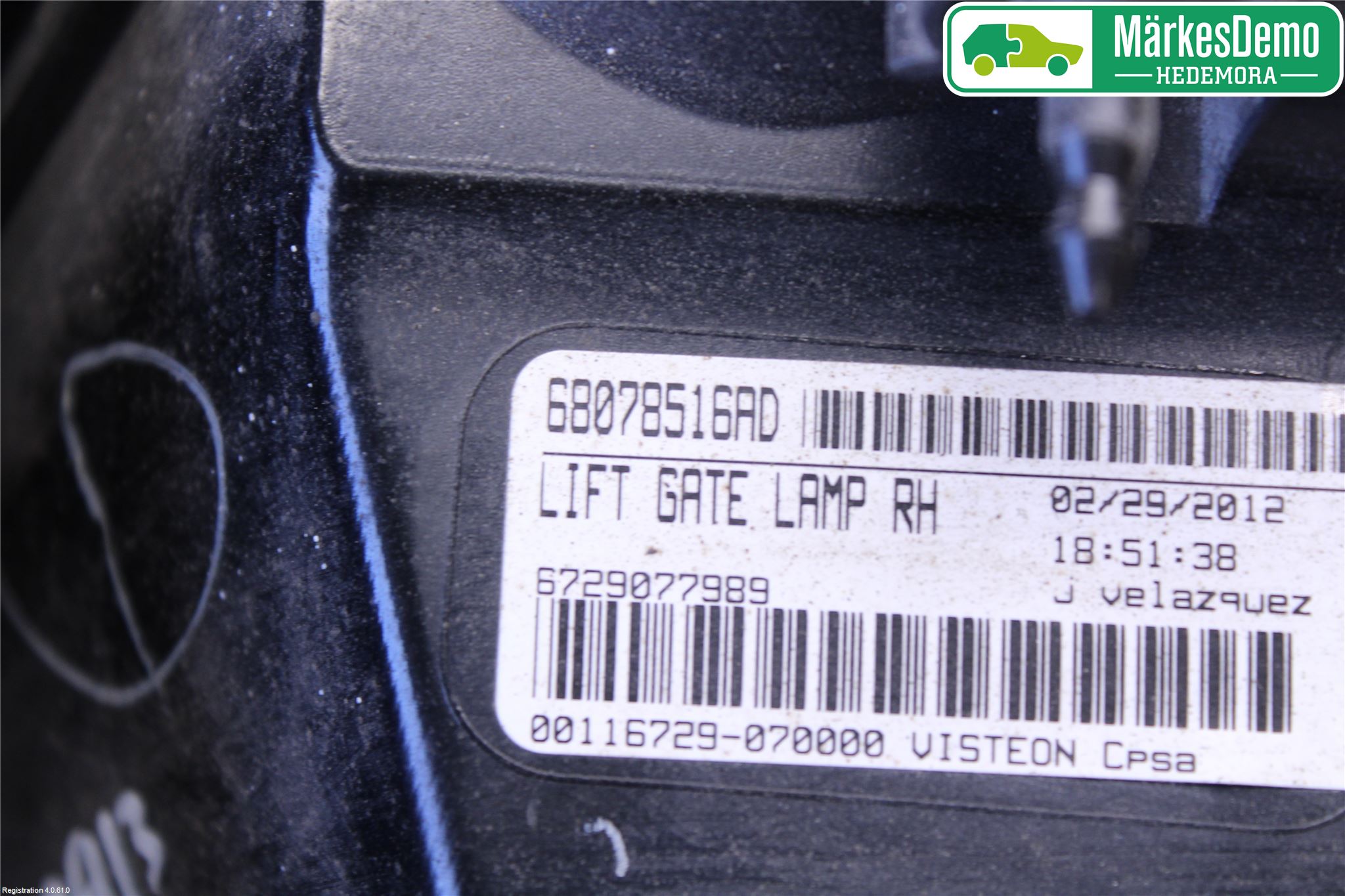 Fiat FREEMONT Bakljus Lucka Hö