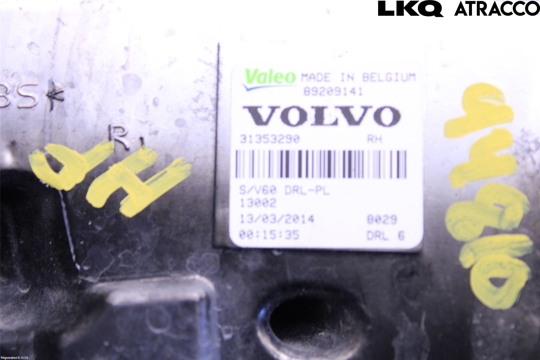 Volvo V60 14-18 Positionsljus Fram Hö