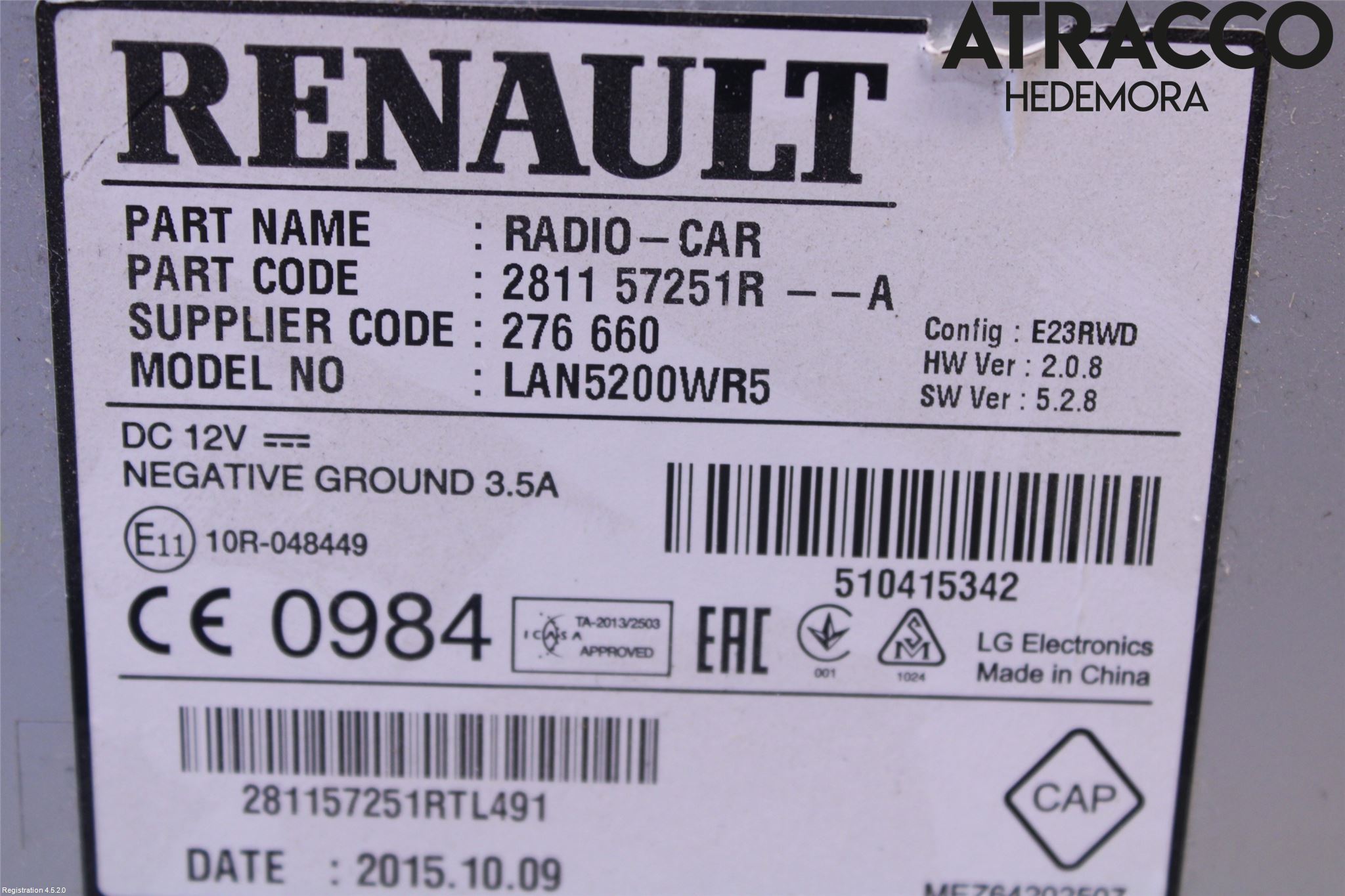 Renault CAPTUR 13-19 Multifunktionsdisplay