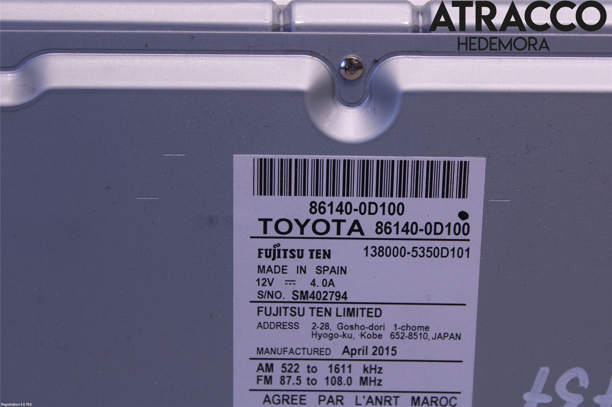 Toyota YARIS XP130 15-20 Cd Radio - Multimediapanel